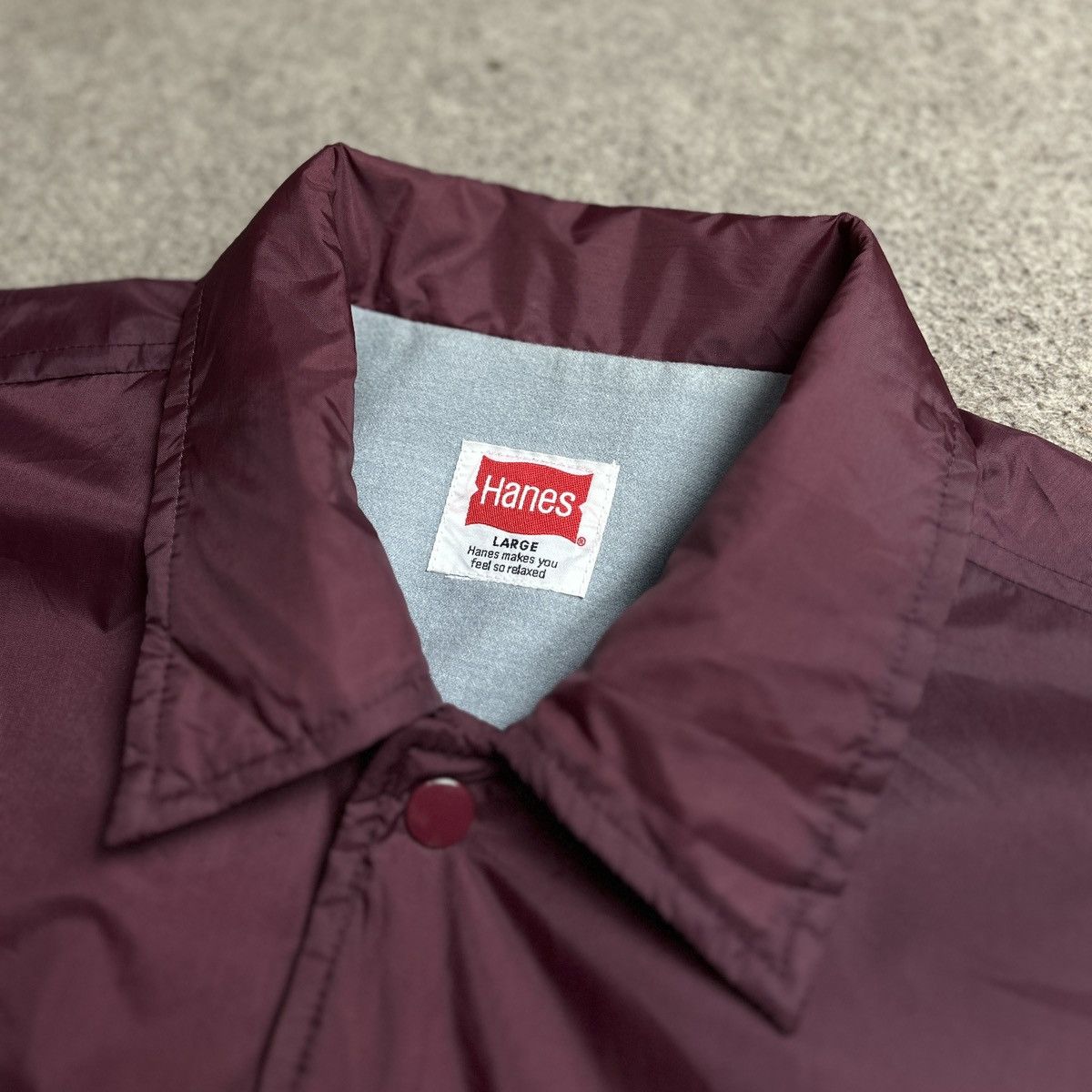 Hanes Hanes Vintage Coach Jacket Maroon Size US L / EU 52-54 / 3 - 5 Thumbnail