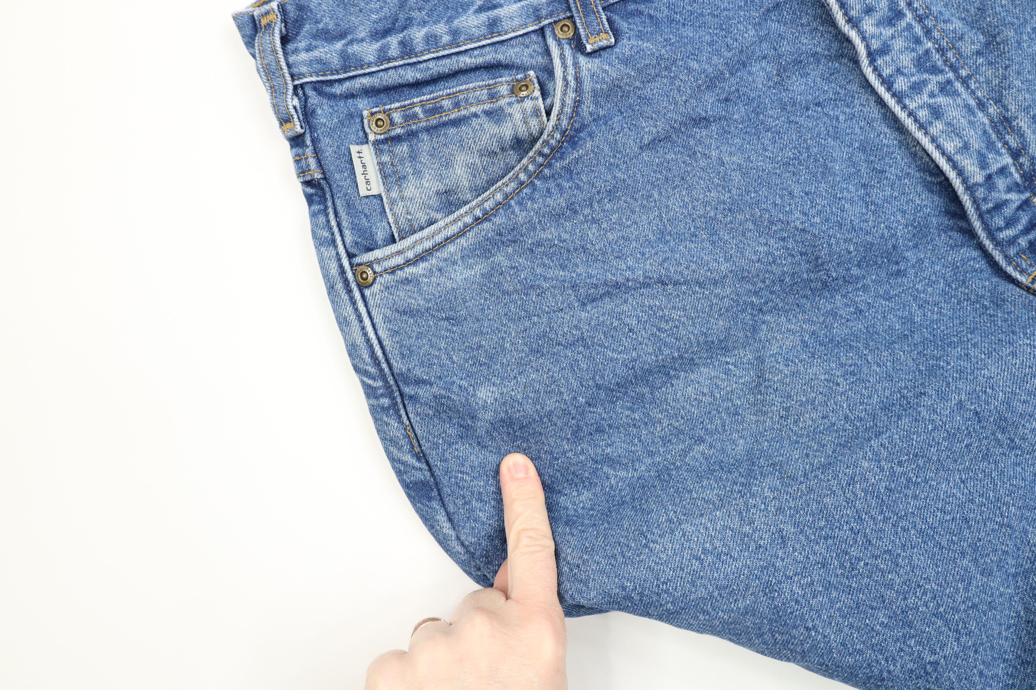 Carhartt × Vintage Vintage Carhartt Fleece Lined Relaxed Fit Denim Jeans Blue Size US 38 / EU 54 - 14 Thumbnail