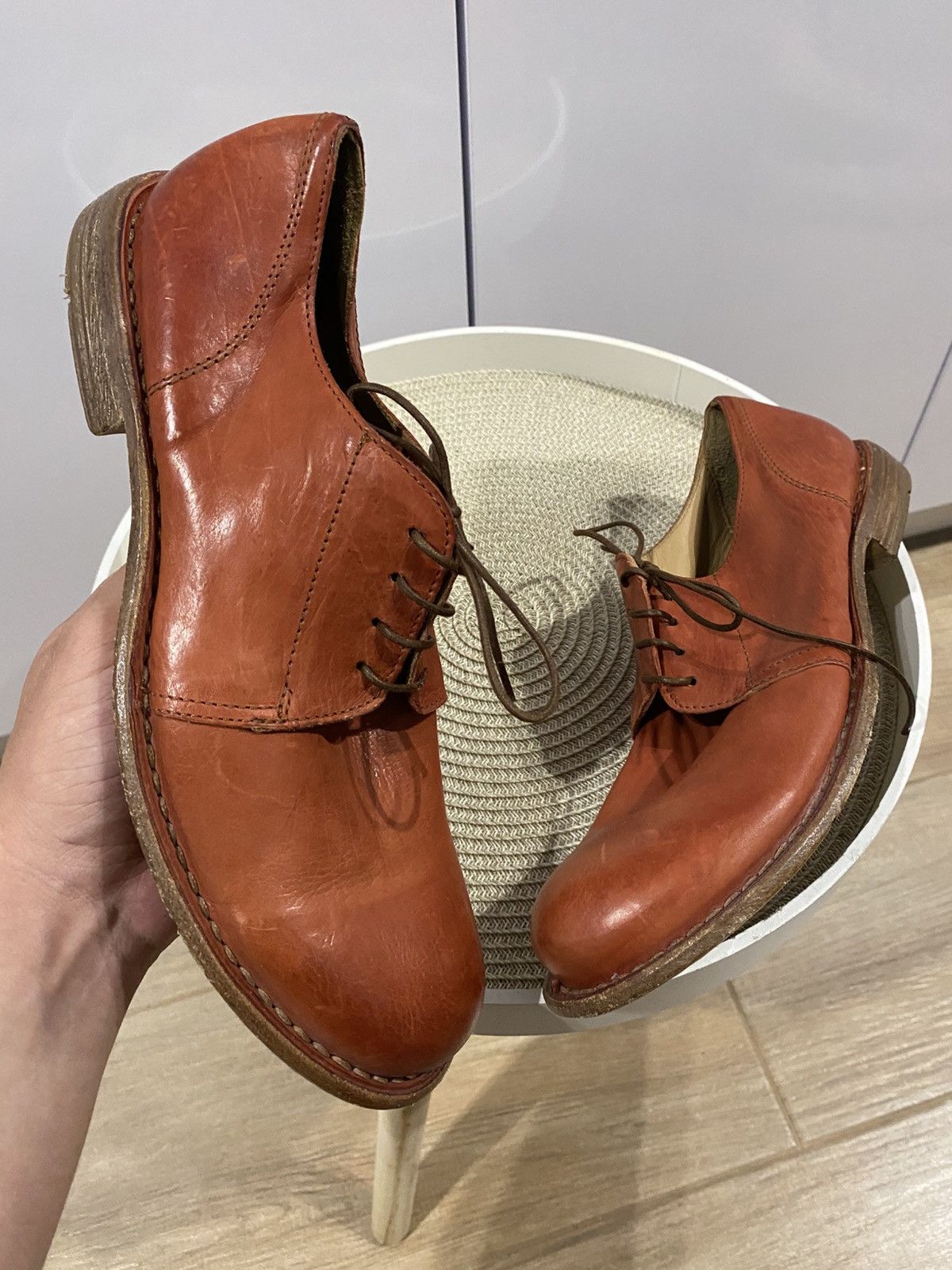 MoMA Moma Brown Leather Derby Avantgarde Shoes Size: 40 Size US 7 / EU 40 - 1 Thumbnail