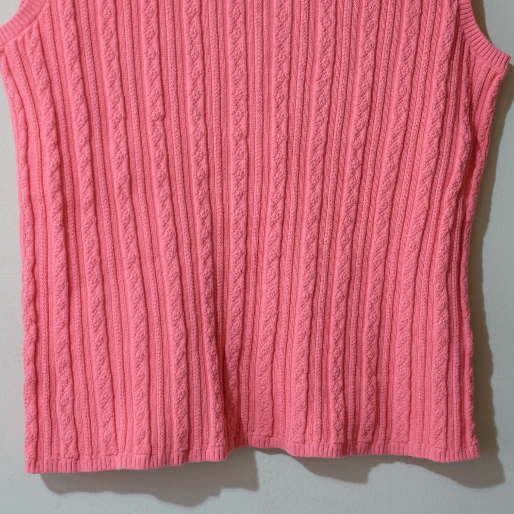 Vintage Christopher & Banks Sweater Sleeveless 100% Cotton Pink Women's L #H-10 Size L / US 10 / IT 46 - 3 Thumbnail