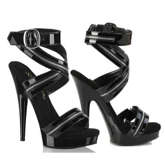 Other Sultry 6" High Heel Platform Cross Wrap Zipper Strap Sandals Size US 10 / IT 40 - 6 Thumbnail