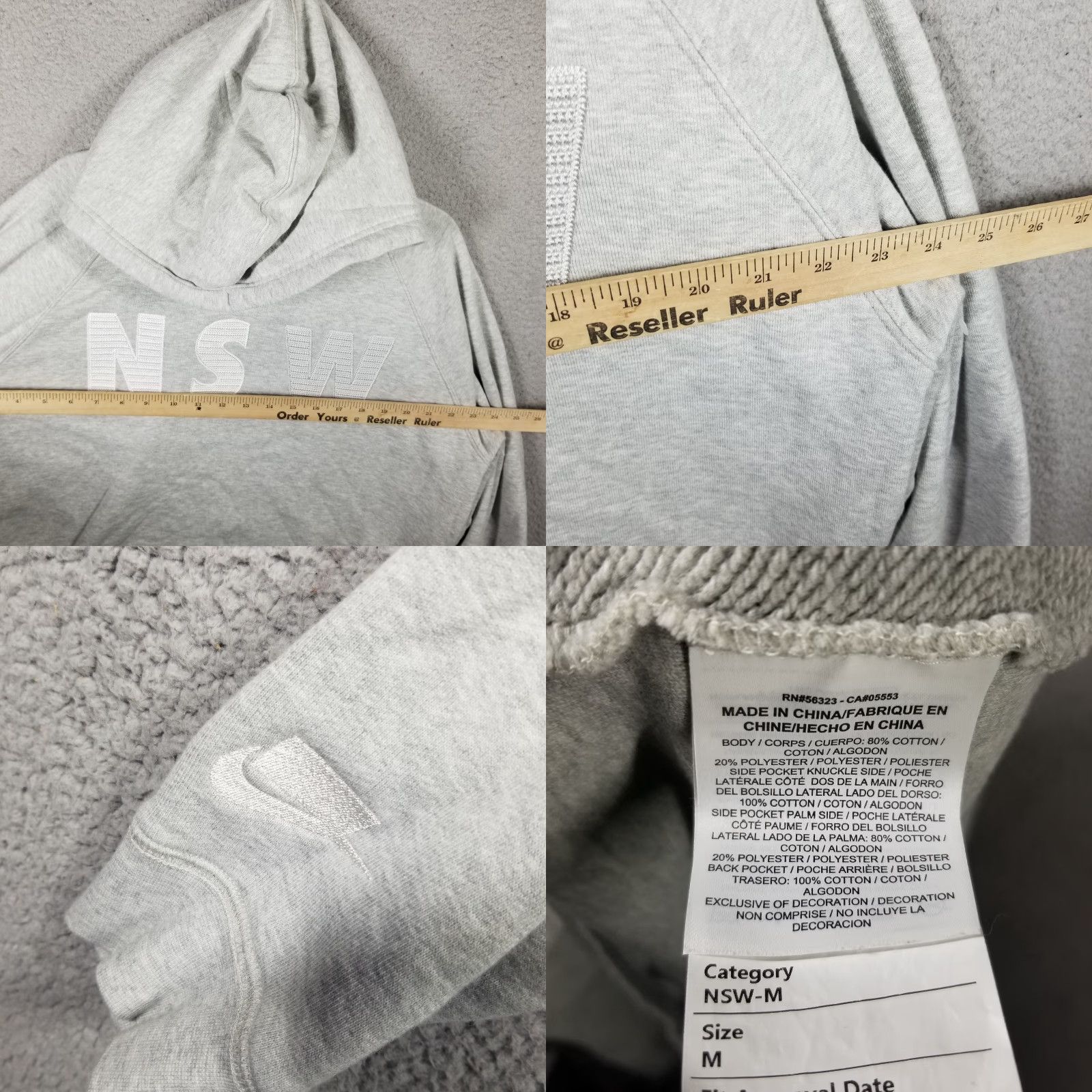 Nike Nike Hoodie Mens M Gray Nike Sportswear Pullover Hooded Sweatshirt - 90s? (No, skip decade) Size US M / EU 48-50 / 2 - 8 Thumbnail