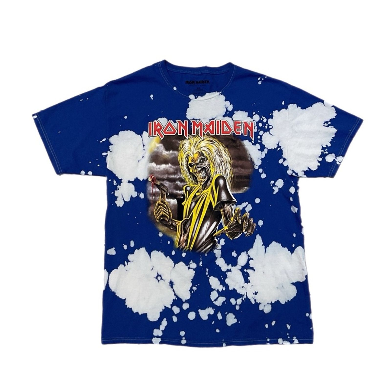 Iron Maiden Iron Maiden Tie-Dye Blue/White Graphic T-Shirt Size US S / EU 44-46 / 1 - 1 Thumbnail
