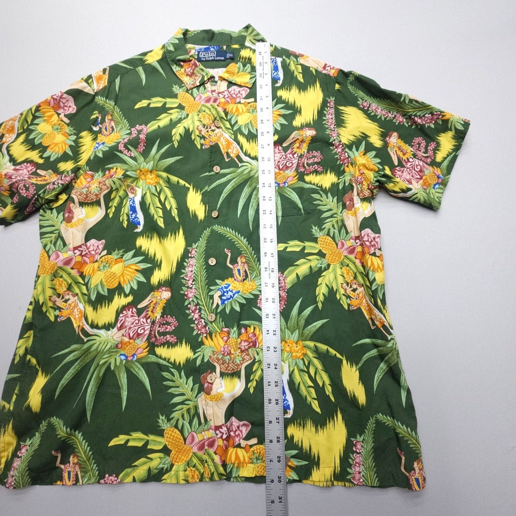 Polo Ralph Lauren VTG Polo Ralph Lauren Hawaiian Shirt Mens XL Floral Print Button-Up Short Sleeve Green 60s 70s Tropical Size US XL / EU 56 / 4 - 7 Thumbnail