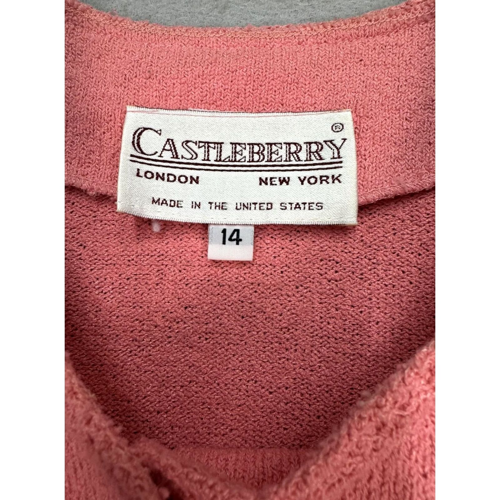 Pinko Vintage Castleberry Cardigan Pink Womens 14 Knit Button Front USA Size XL / US 12-14 / IT 48-50 - 7 Thumbnail