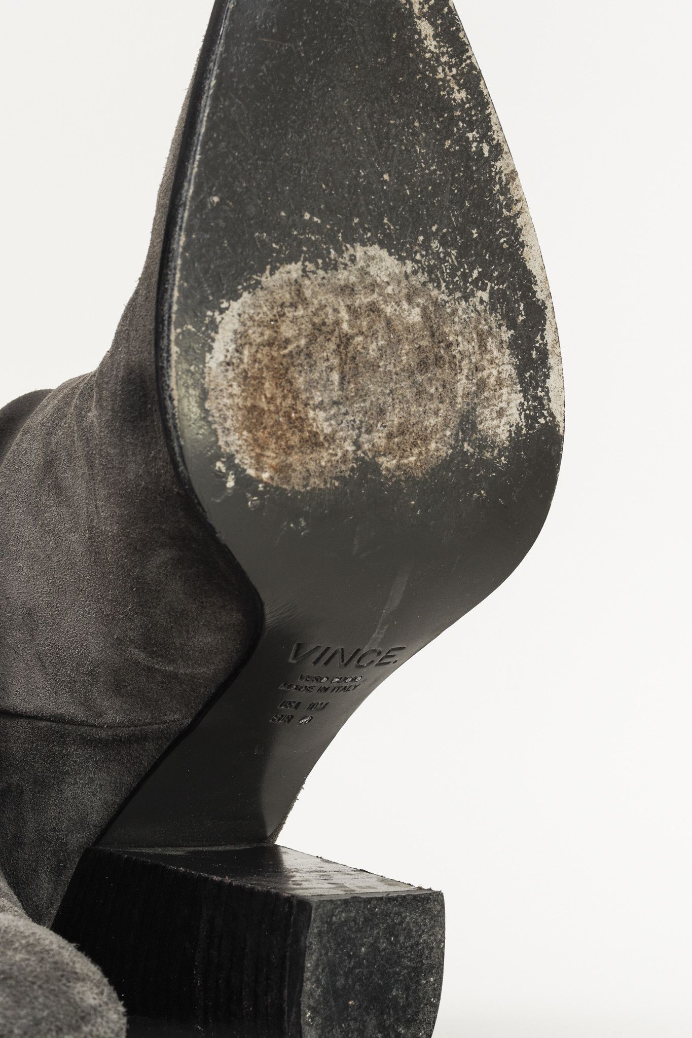 Vince Vince Grey Nubuck Leather Block Heel Point Toe Boots Size US 10 / IT 40 - 5 Thumbnail