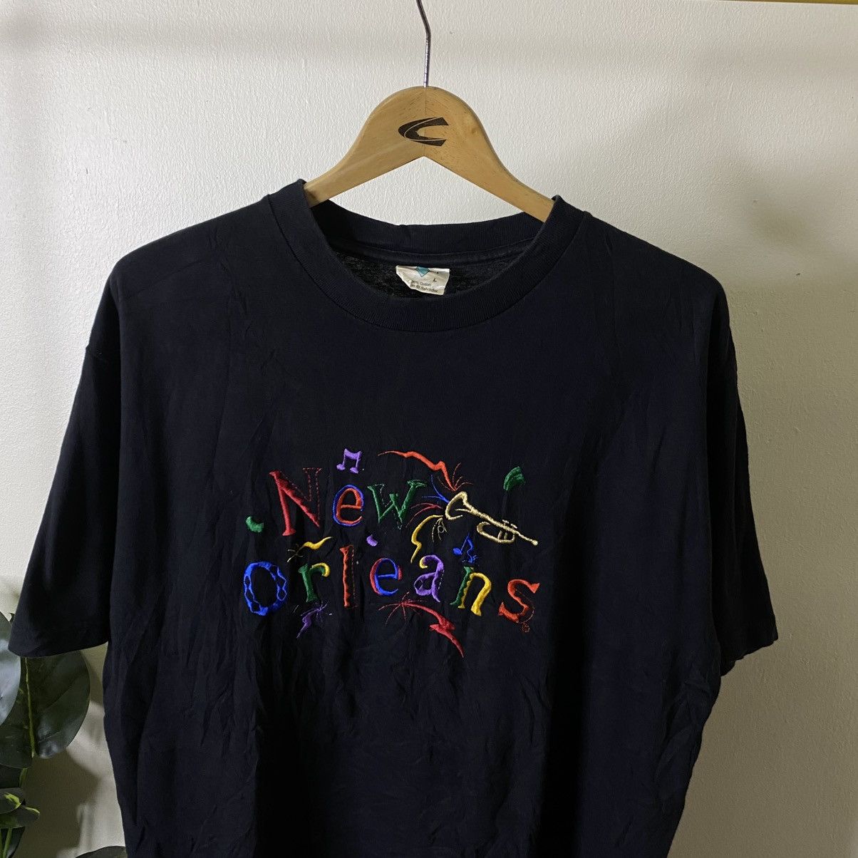 Vintage 1990s New Orleans Jazz Music Festival Embroidery Spell Out Size US L / EU 52-54 / 3 - 2 Thumbnail