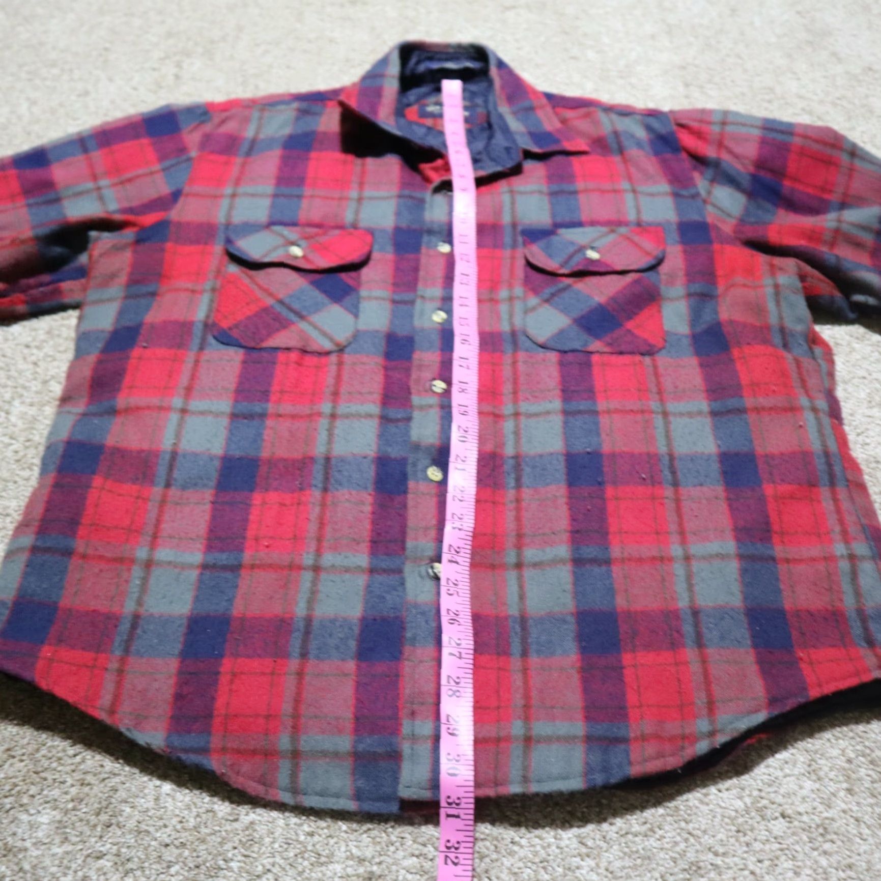 Van Heusen Van Heusen Vintage Yes Red Plaid Fleece Jacket Full Button Up Pockets Men's Size XL Size US XL / EU 56 / 4 - 6 Thumbnail