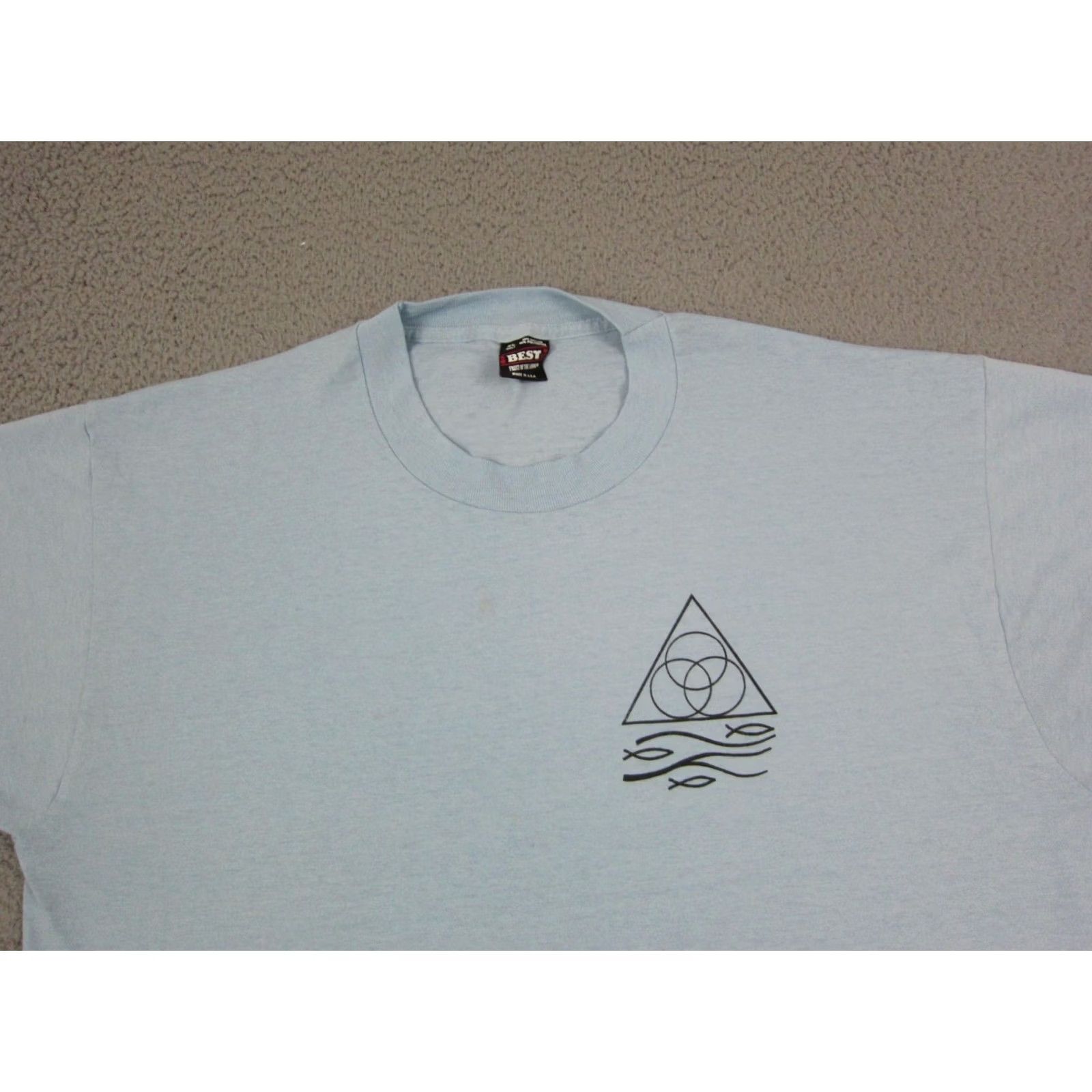Fruit Of The Loom Vintage Fruit of the Loom Shirt XL Blue Logo Crew Neck Short Sleeve Mens US Made USA Size US XL / EU 56 / 4 - 3 Thumbnail