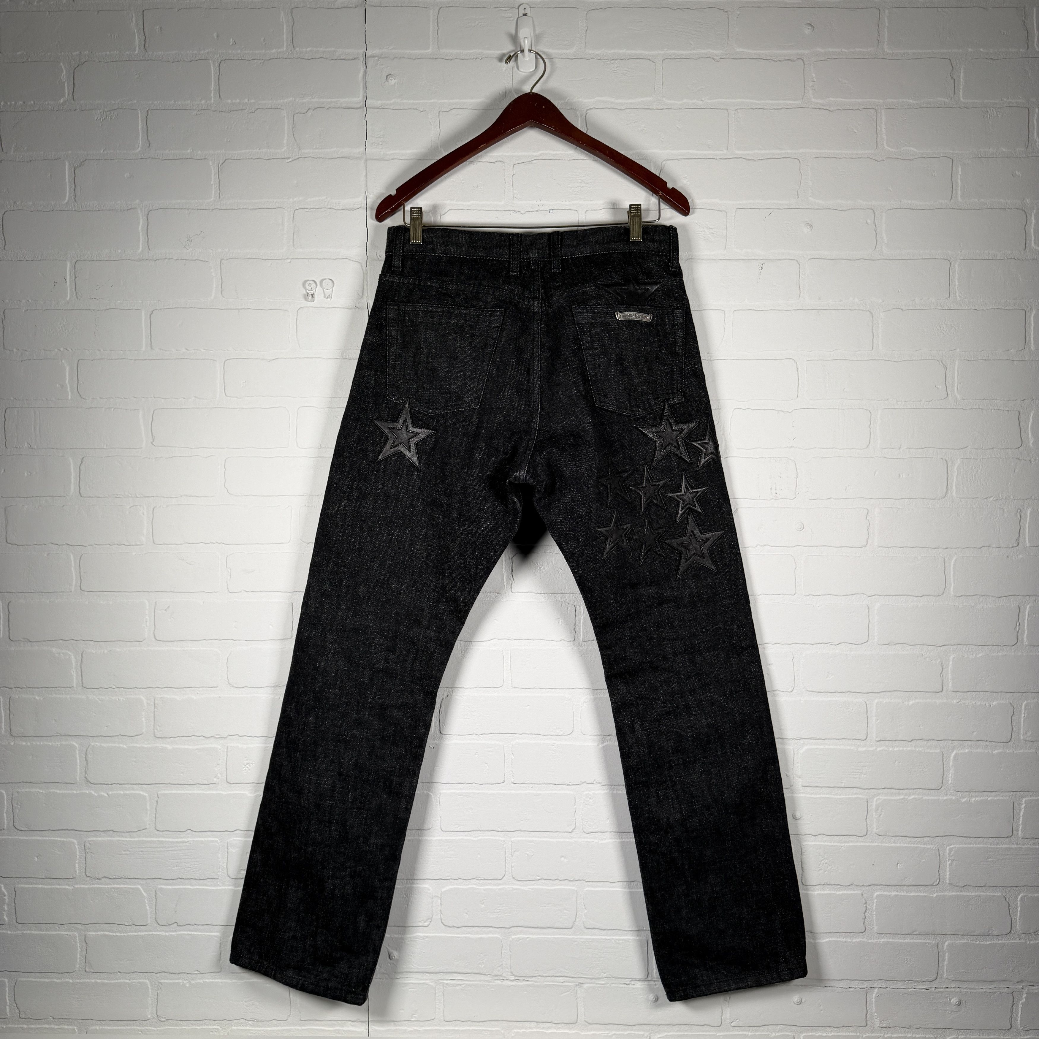 Chrome Hearts Chrome Hearts Fleur Knee Black Star Patch Jeans Size US 32 / EU 48 - 2 Thumbnail