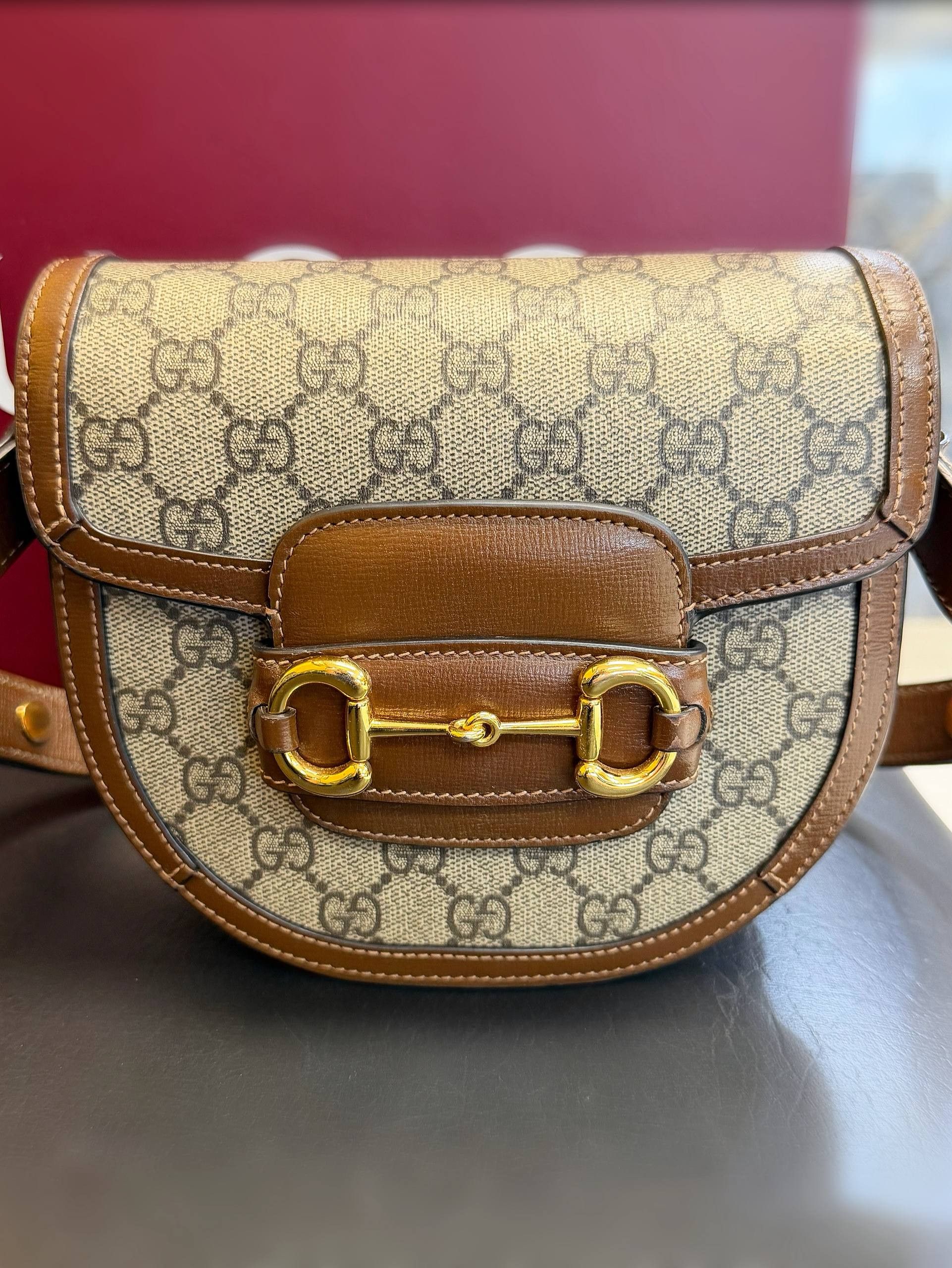 Gucci Gucci GG Supreme Monogram Mini Horsebit 1955 Rounded Size ONE SIZE - 2 Thumbnail