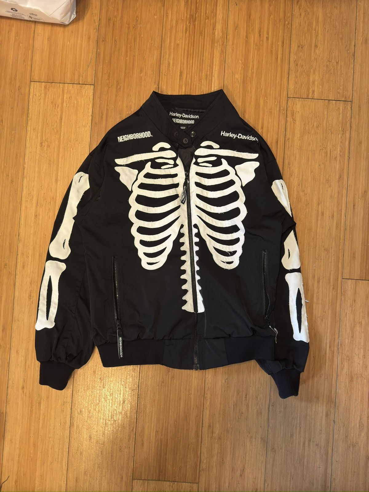 Harley-Davidson スケルトンジャケット　NEIGHBORHOOD Neighborhood x Harley Davidson Racing Bones Jacket in Black