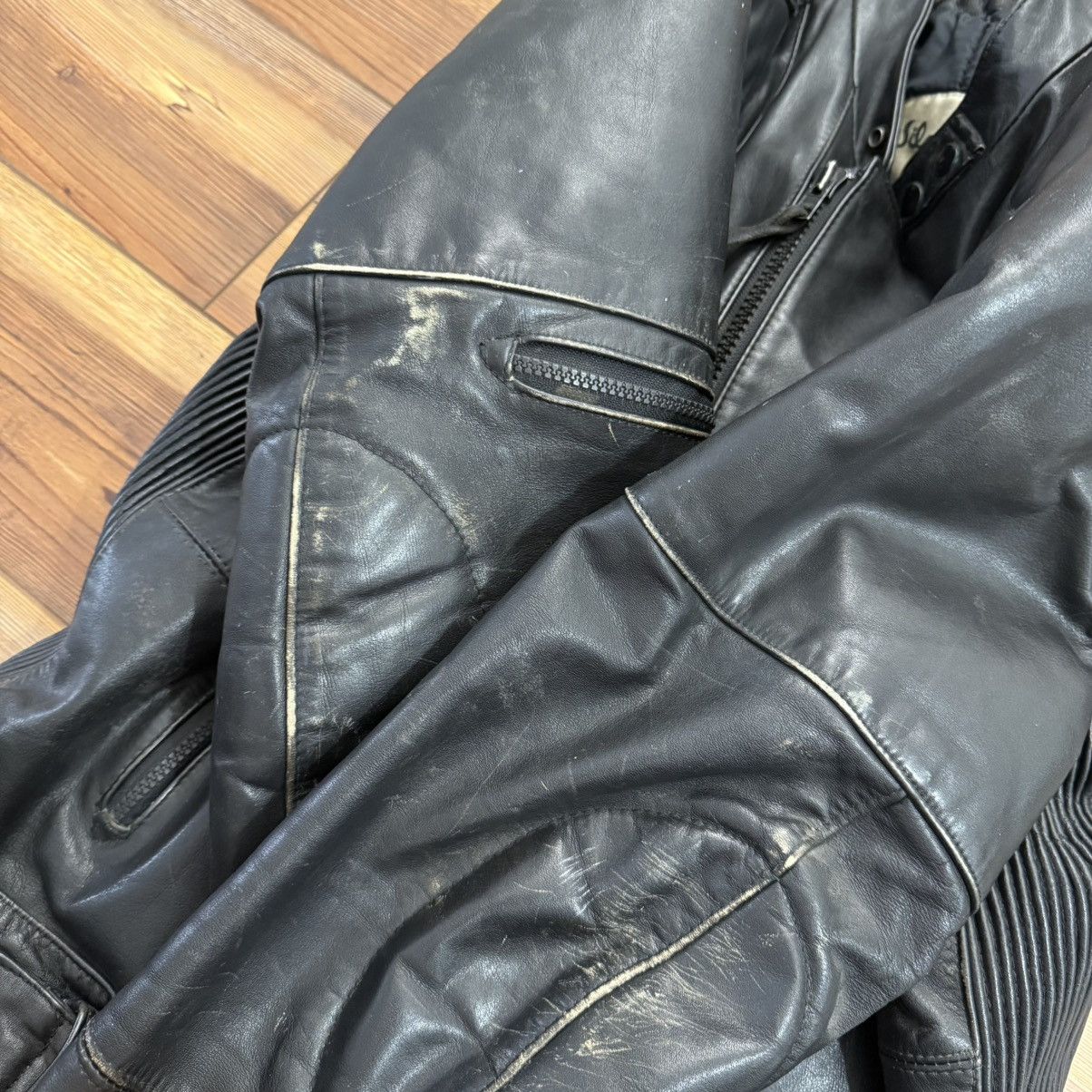 Wilsons Leather Vintage Wilson’s Black Leather Motorcycle Zipper Jacket Size US M / EU 48-50 / 2 - 4 Thumbnail