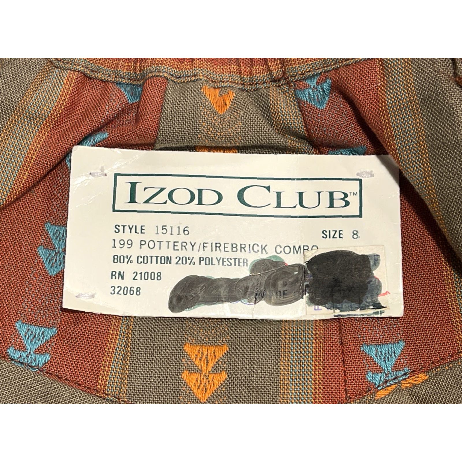 Izod VINTAGE IZOD Club Shorts Womens 8 Brown Aztec Southwestern Pleated Bermuda NWT Hippie Casual Travel Cotton Polyester Canvas Striped Zip Womens Size 30" / US 8 / IT 44 - 4 Thumbnail