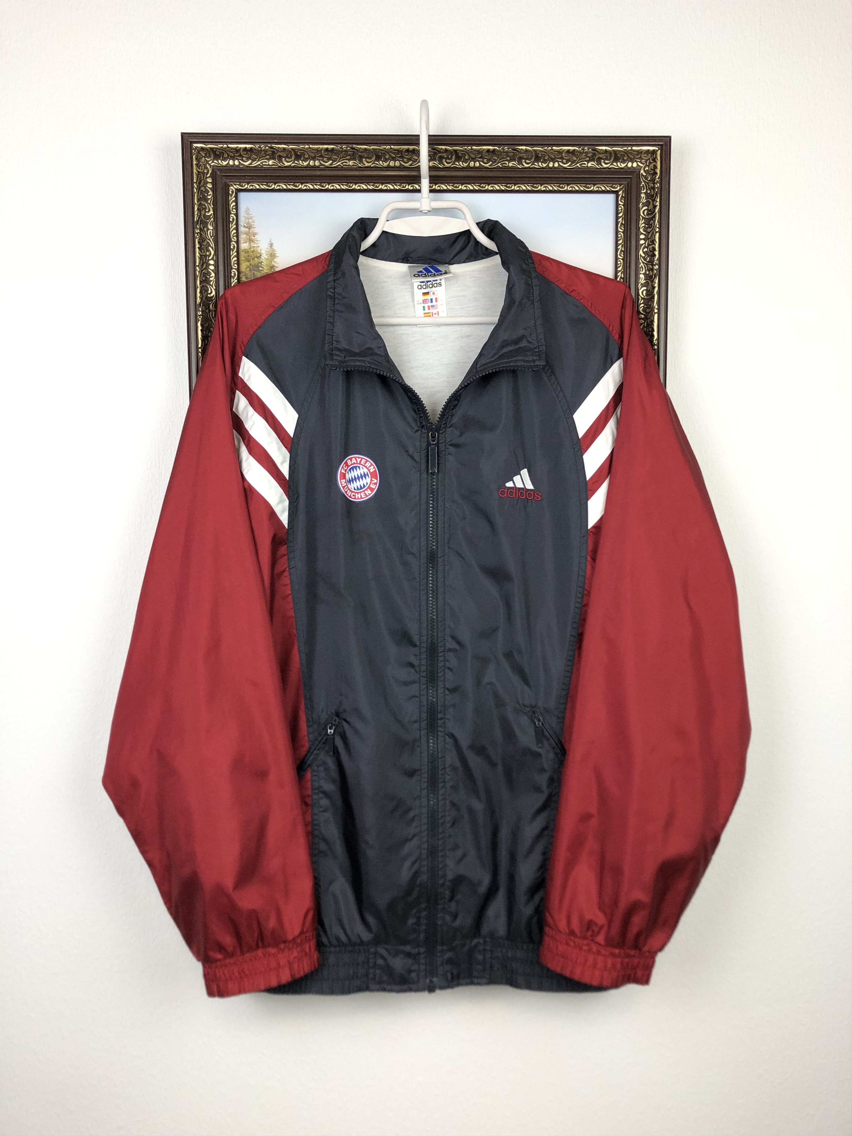 Adidas Vintage Bayern Munich Football Jacket Soccer Windbreaker Size US M / EU 48-50 / 2 - 1 Thumbnail