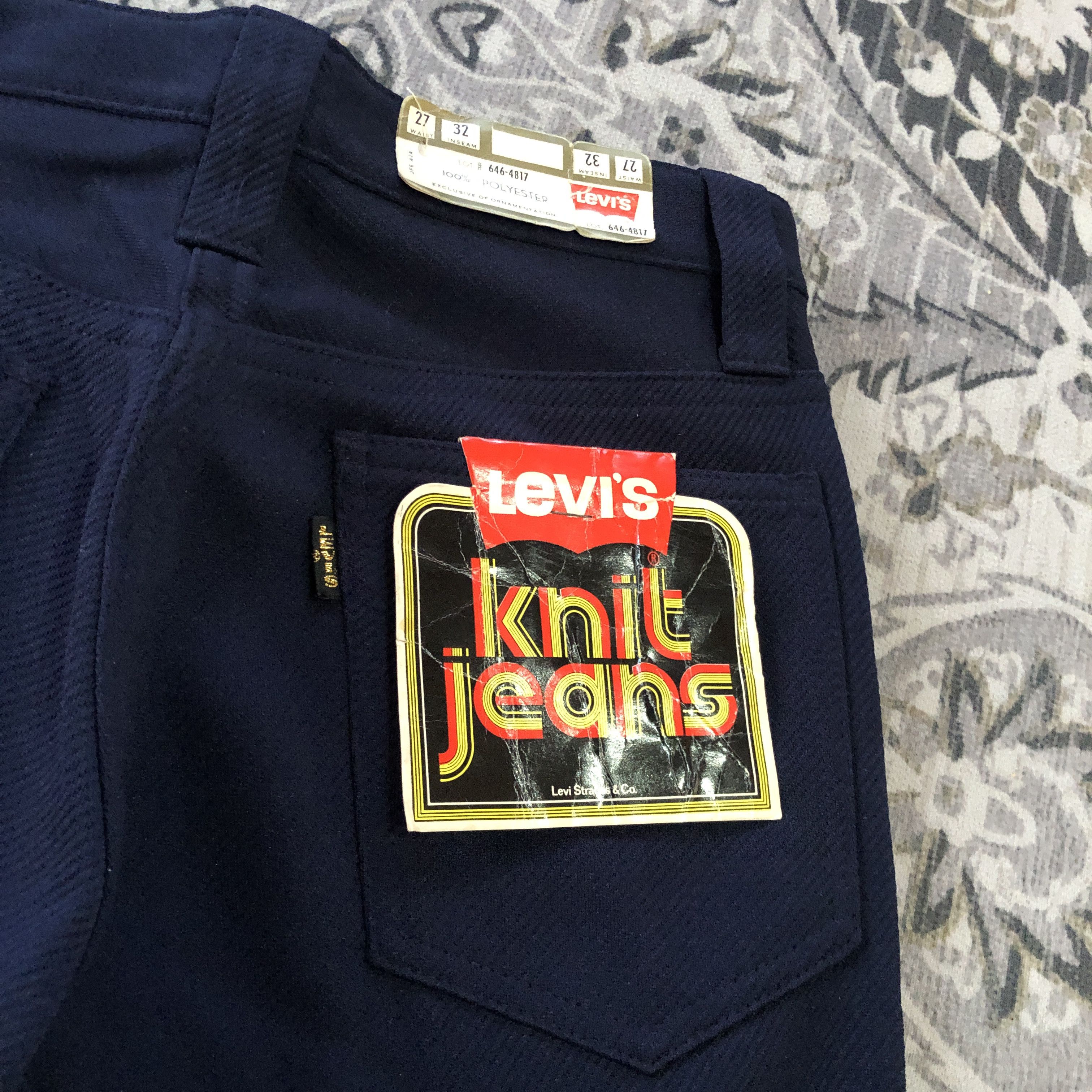 Levi's Vintage Clothing Vintage 70s Levis Big E Knit Flared Jeans Size 26" / US 2 / IT 38 - 3 Thumbnail