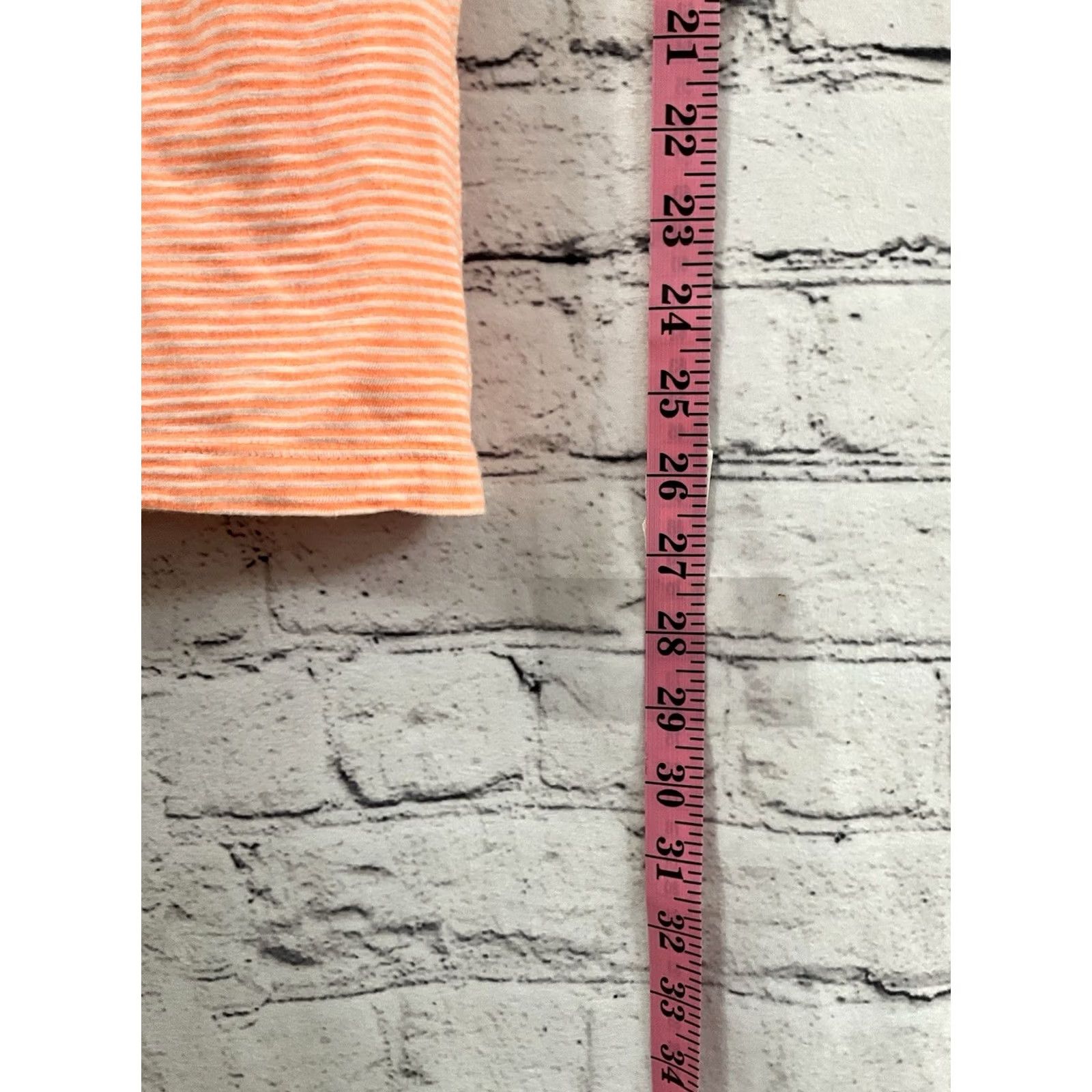 Old Navy Old Navy Orange Creamsicle Striped Ruffled Henly Tee XL Shirt Women Regular V-Neck Pullover T-Shirt Summer Casual Size XL / US 12-14 / IT 48-50 - 3 Thumbnail