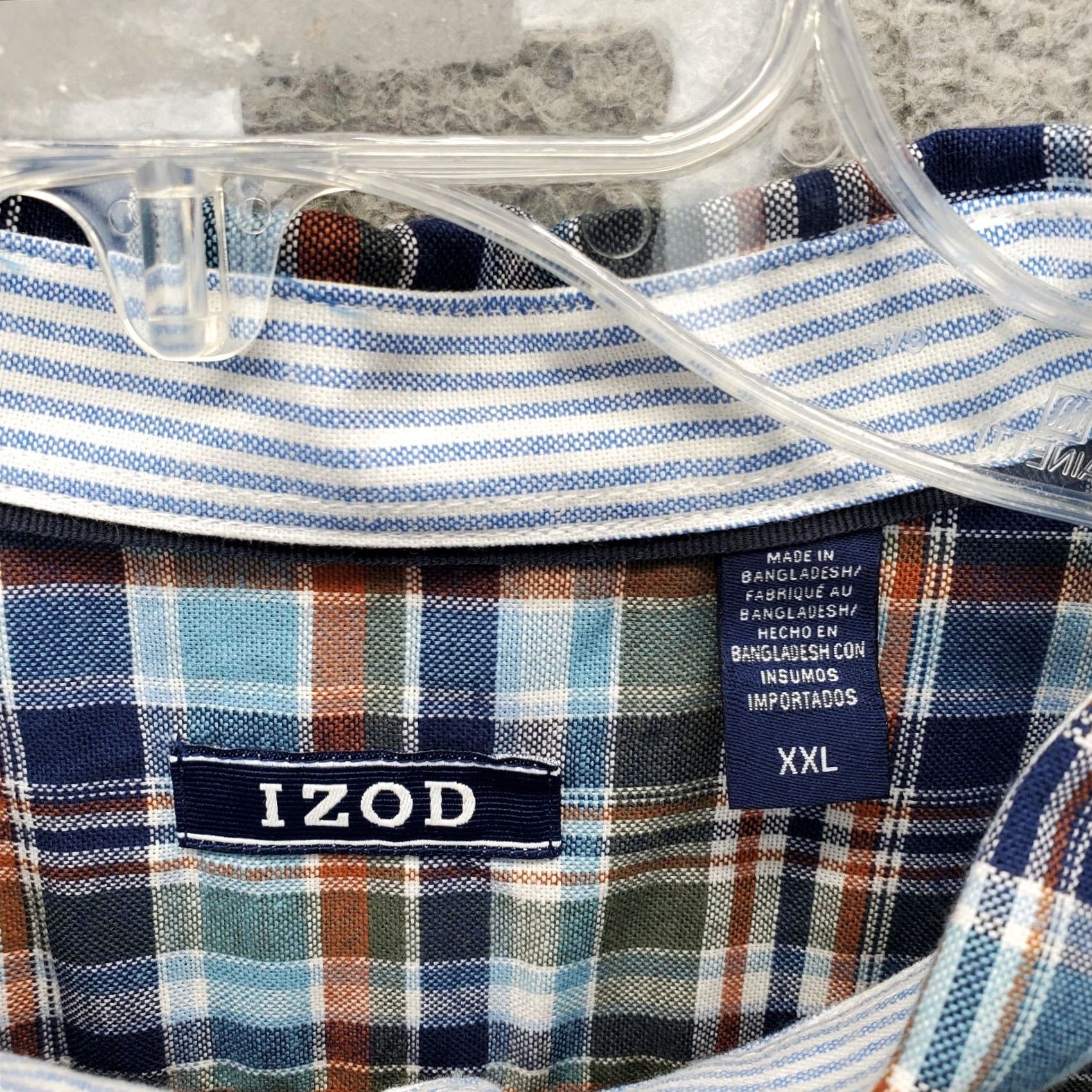 Izod IZOD Shirt Mens XXL Multi Plaid Woven Oxford Long Sleeve Collared Button-Down Size US XXL / EU 58 / 5 - 5 Thumbnail