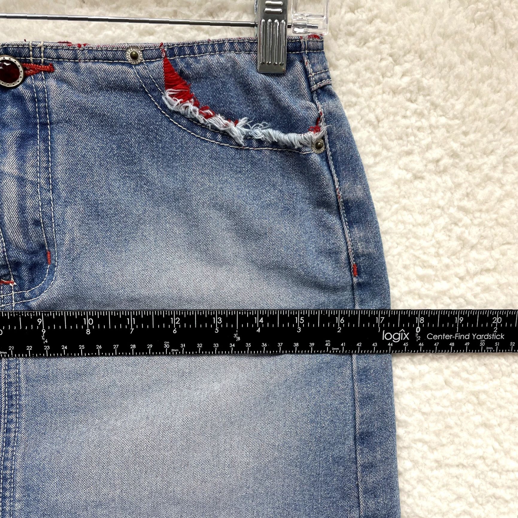 Vintage Y2K Vintage Denim Mini Skirt 4 26 Small Light Wash Distressed Frayed Western Sh... Size 27" / US 4 / IT 40 - 7 Thumbnail