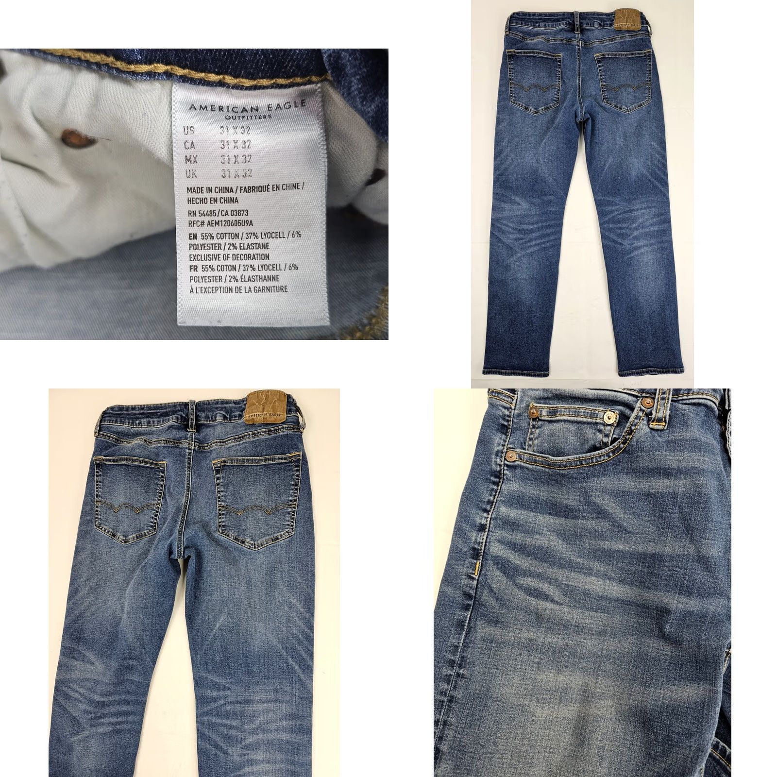 American Eagle Outfitters VINTAGE American Eagle Original Straight Jeans Men 31x32 Blue Denim Stretch 5-Pocket Regular Waist 31 Inseam 30 MPN 54485 Size US 31 - 8 Thumbnail