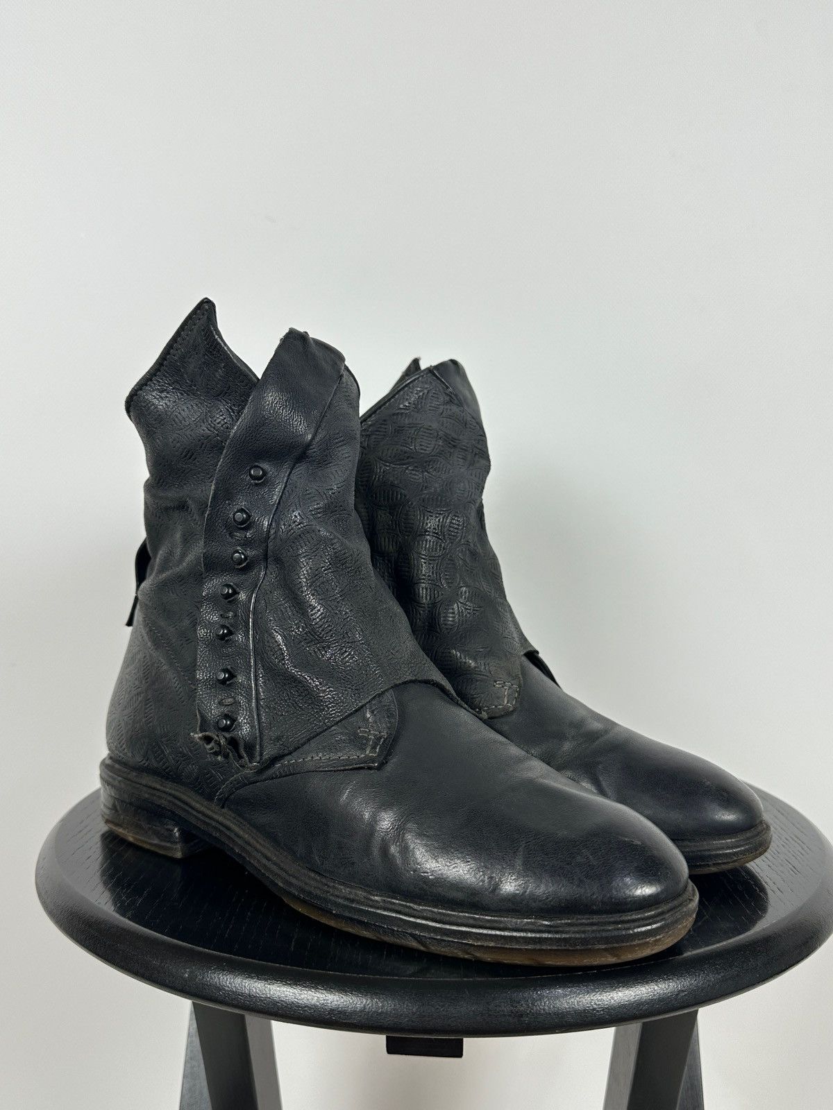 A.S.98 A.S.98. Airstep Black Leather Biker Gothic Ankle Boots Size US 9 / IT 39 - 10 Thumbnail