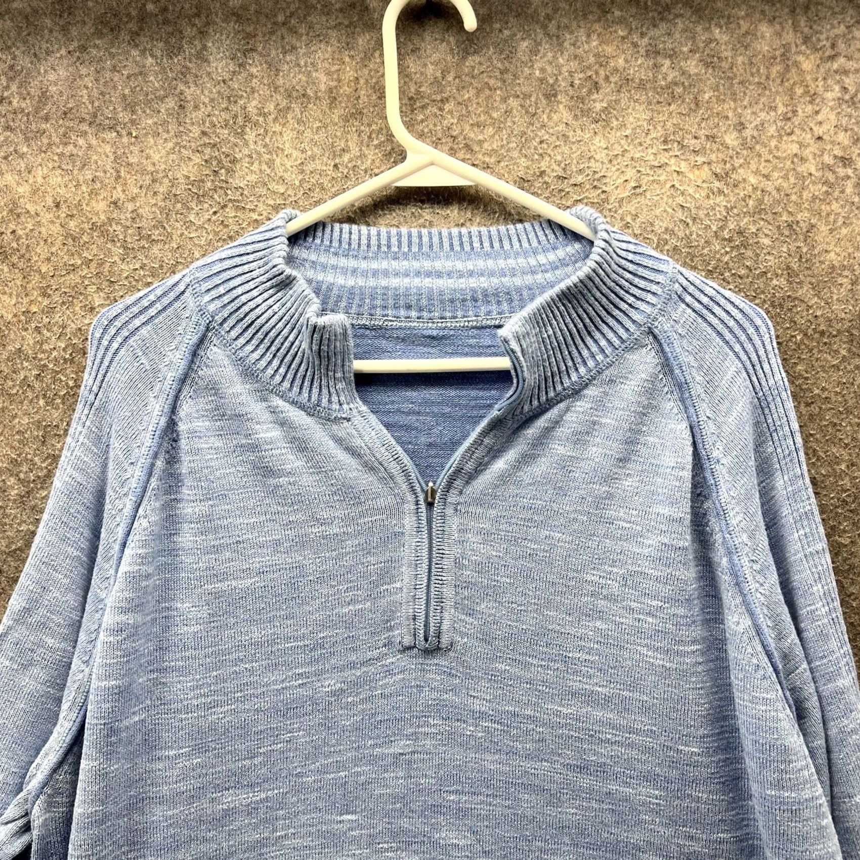 Tommy Bahama VINTAGE Tommy Bahama Sweater Mens L Blue 1/4 Zip Mock Neck Pullover Knit Reversible Size US L / EU 52-54 / 3 - 4 Thumbnail