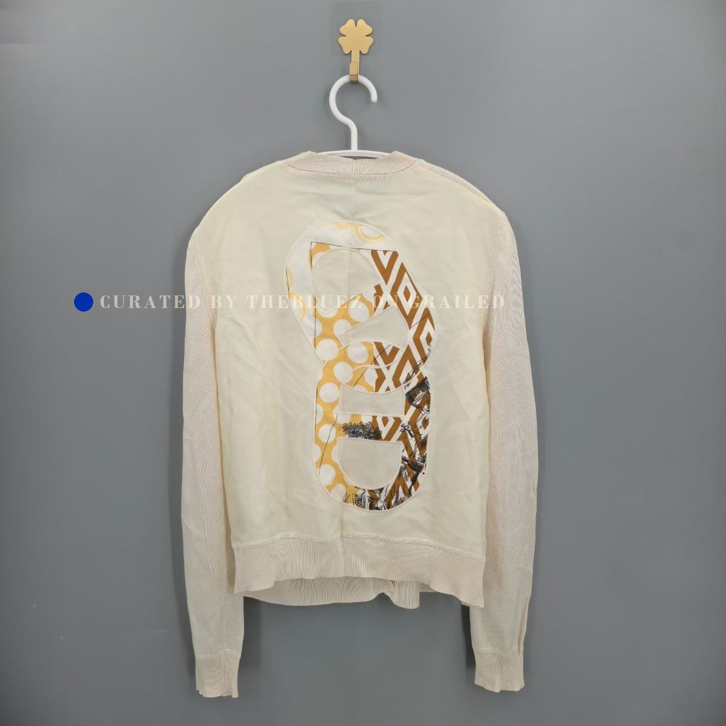 Hermes Hermes Beige Pig Nose Print Silk Cardigan Size S / US 4 / IT 40 - 1 Thumbnail