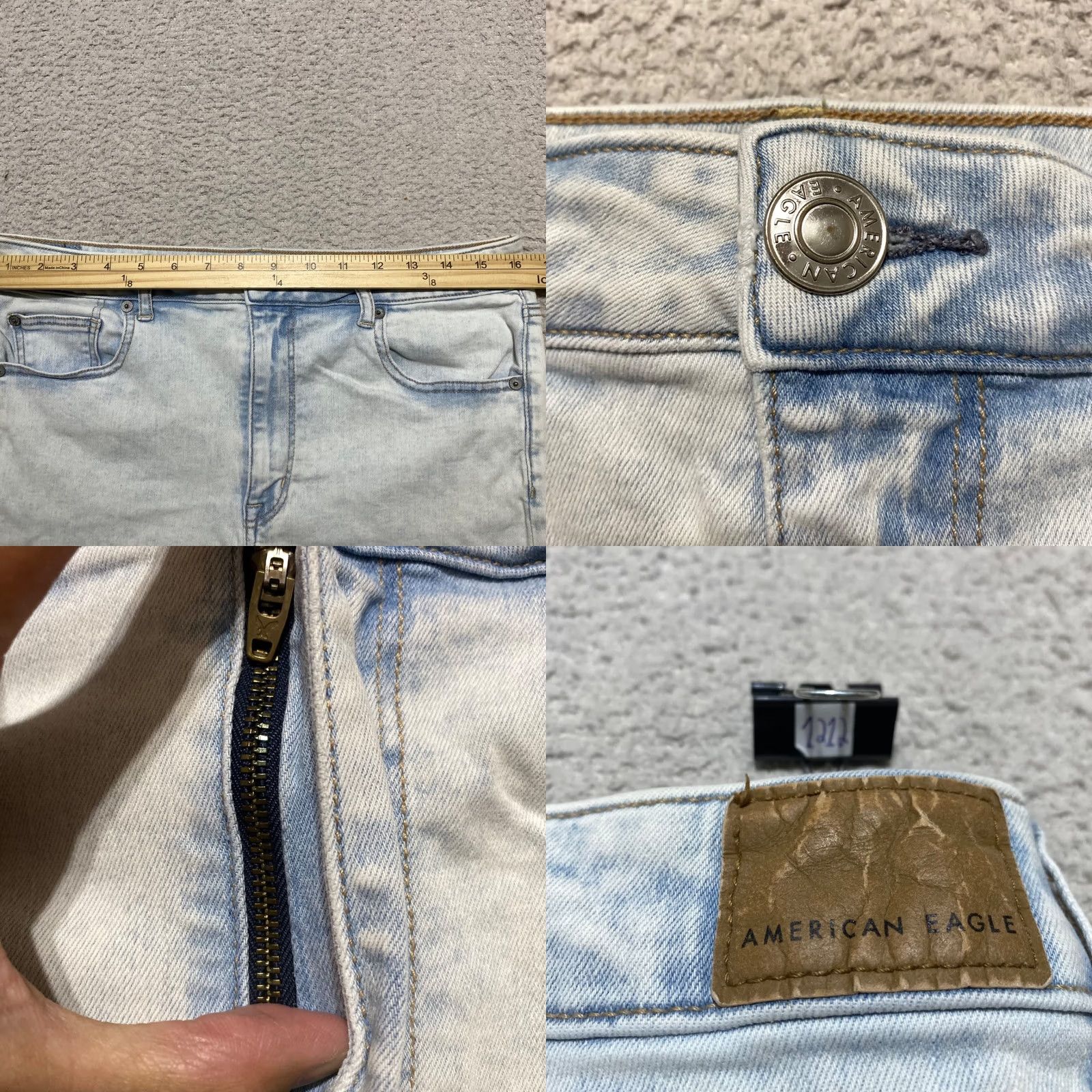American Eagle Outfitters American Eagle Outfitters Denim Blue 3" Inseam High Rise Jean Shorts Womens 14 Size 14 Light Wash 5-Pocket, Button Closure, Casual Summer Denim Shorts Size 36" / US 14 / IT 50 - 8 Thumbnail