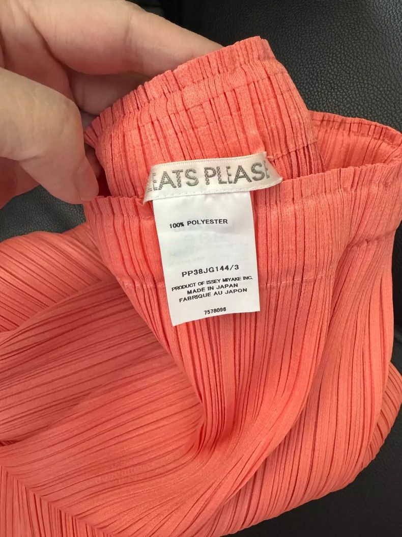Issey Miyake Issey Miyake size:3 Orange-pink pleated skirt Size 31" - 3 Thumbnail