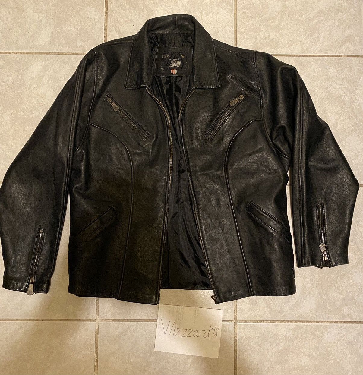 Genuine Leather Black leather jacket Size US XL / EU 56 / 4 - 1 Thumbnail