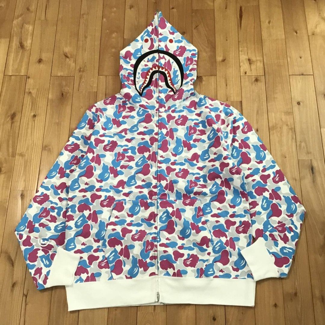 2024 🔥YOKOHAMA Store Camo🔥 BAPE shark full zip hoodie APE