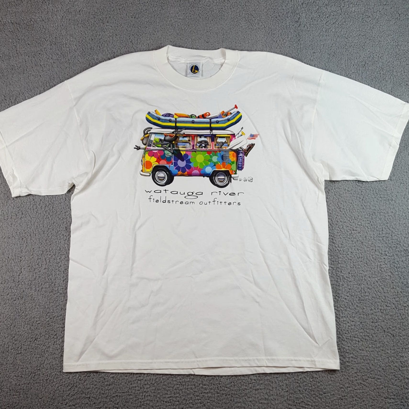 Vintage VINTAGE 90s Backcountry Clothing Watauga River Hippie VW Bus 2XL White T-Shirt Flower Nature Retro Mens Size US XXL / EU 58 / 5 - 2 Thumbnail