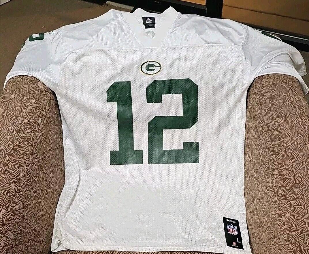 Reebok Reebok NFL team Apparel Aaron Rodgers #12 White Size L Size ONE SIZE - 1 Thumbnail