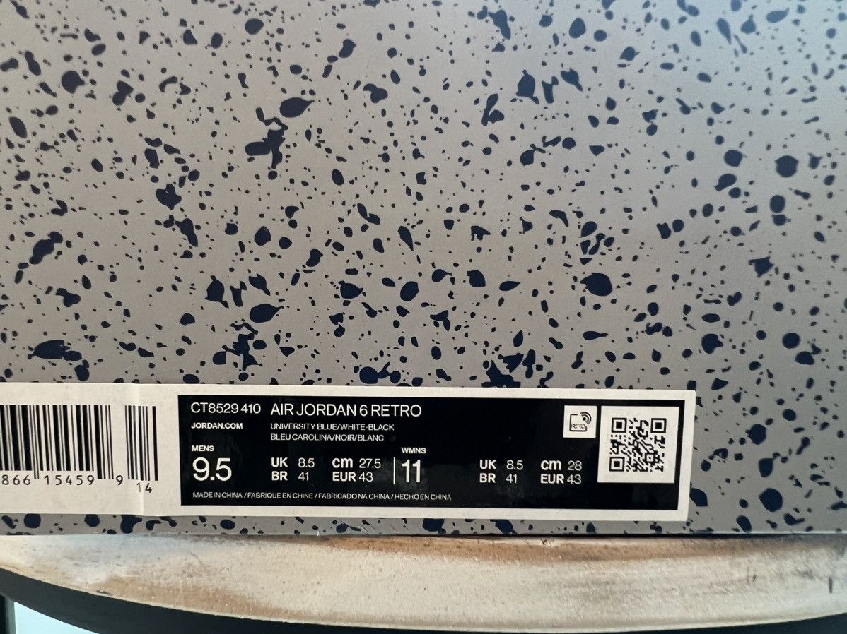 Jordan Brand × Nike Nike Air Jordan 6 Retro UNC Home Size 9.5 Size US 9.5 / EU 42-43 - 9 Thumbnail