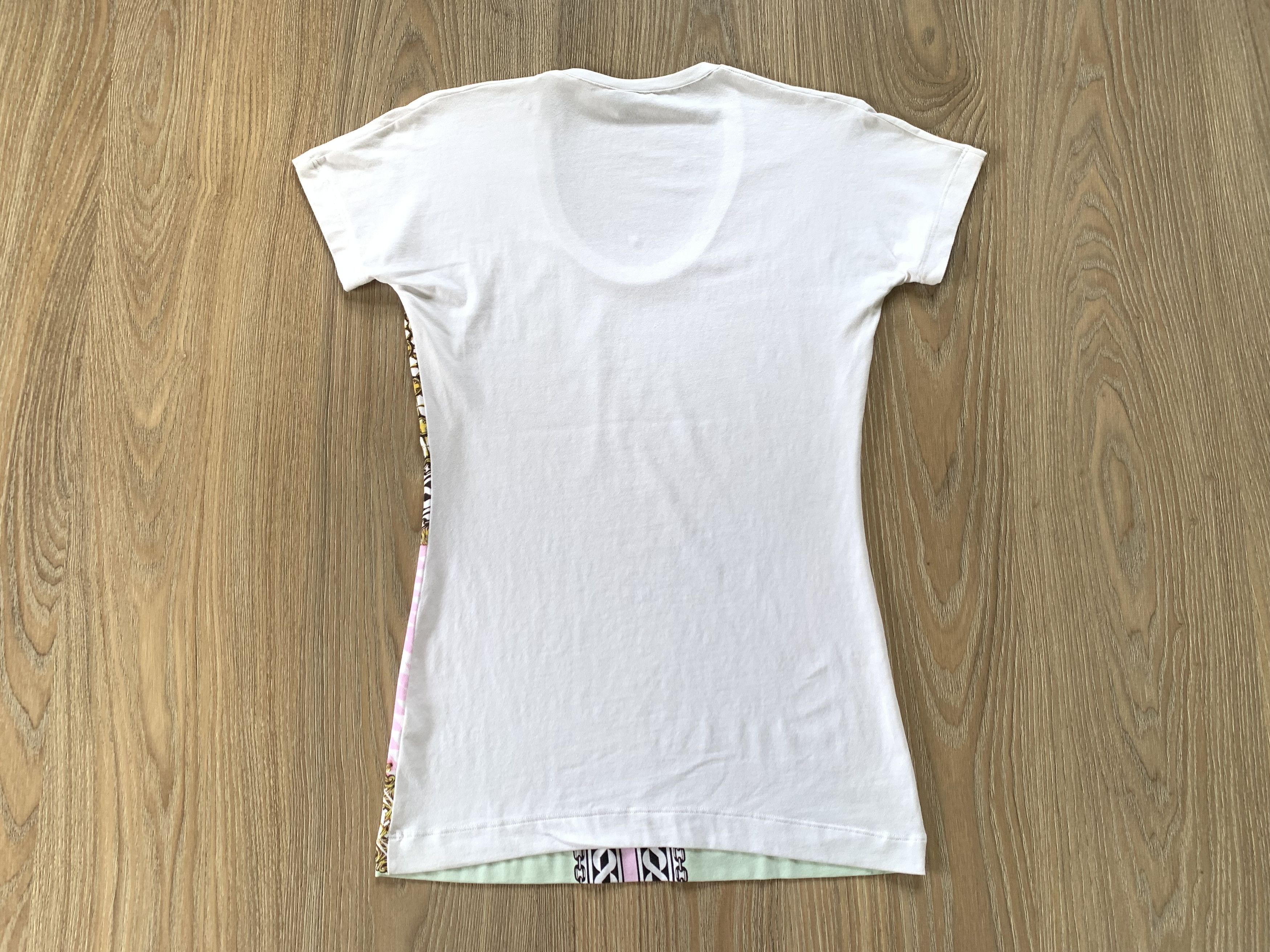 Just Cavalli Womens Just Cavalli V Neck White Cotton Printed T Shirt Size M / US 6-8 / IT 42-44 - 3 Thumbnail