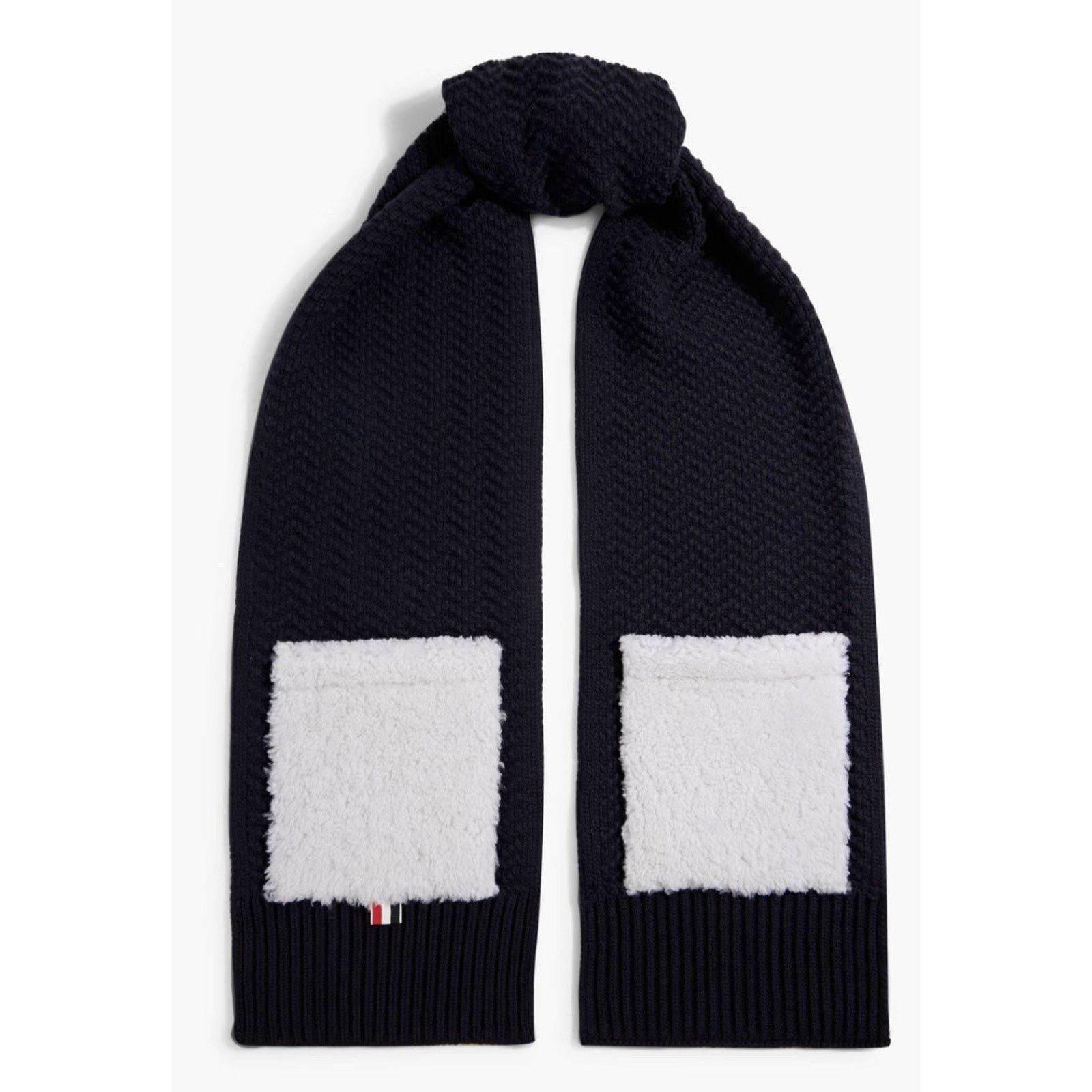 Thom Browne NWT $1050 Thom Browne Shearling Pocket Wool Scarf, Italy. Size ONE SIZE - 1 Thumbnail