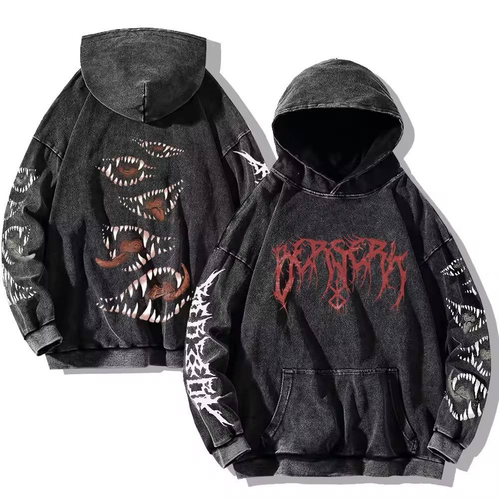 Japanese Brand × Vintage vintage y2k hoodie with gothic print Size US L / EU 52-54 / 3 - 1 Thumbnail