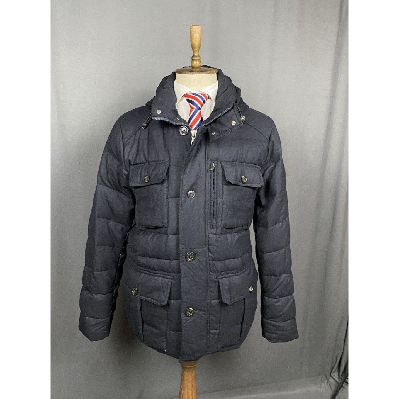 Hackett Hackett Men's Black Down Insulated Wool Puffer Parka Coat Ja Size US XXL / EU 58 / 5 - 1 Thumbnail
