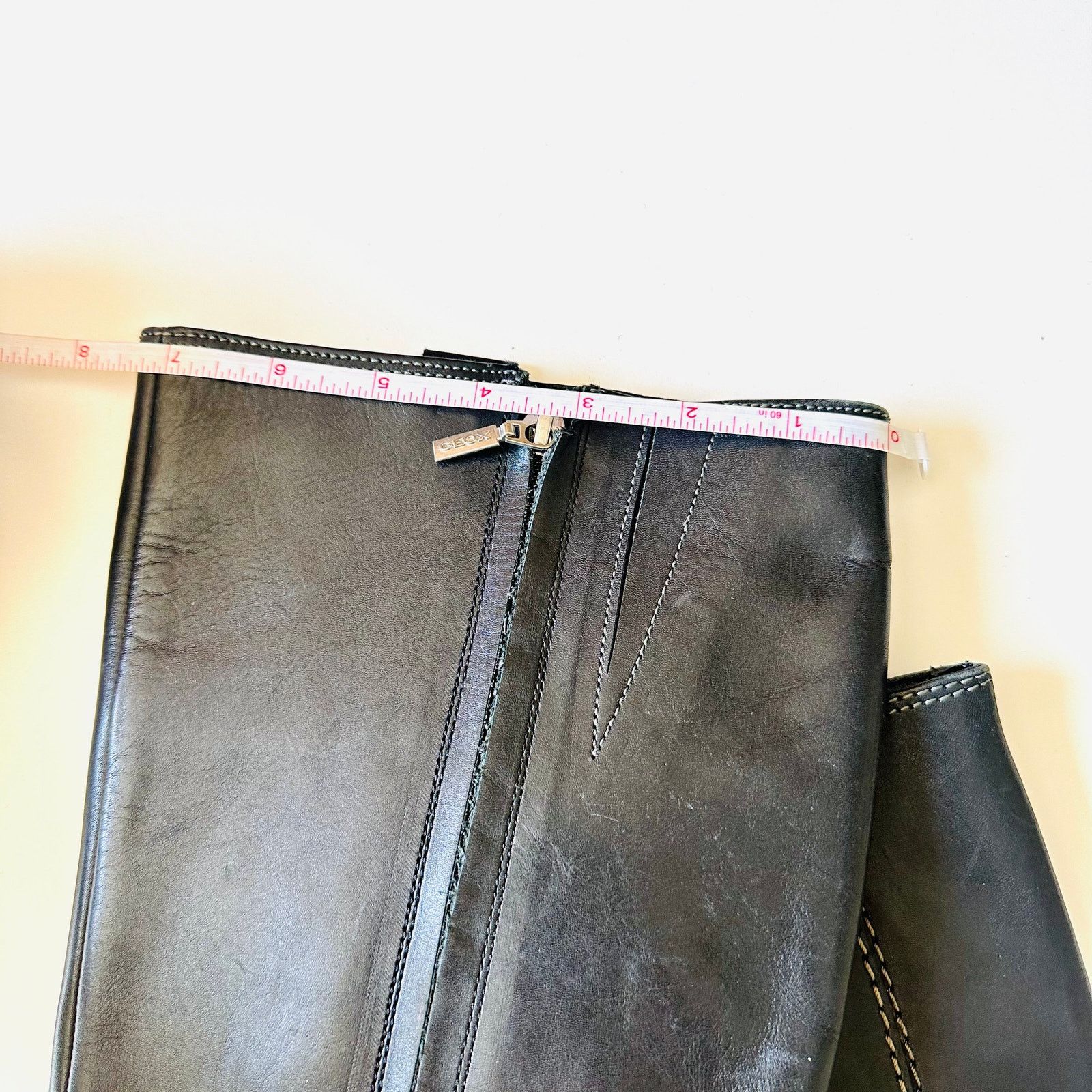 Geox GEOX Repspira Dark Brown Black Leather Studded Riding Boots Size US 9 / IT 39 - 12 Thumbnail