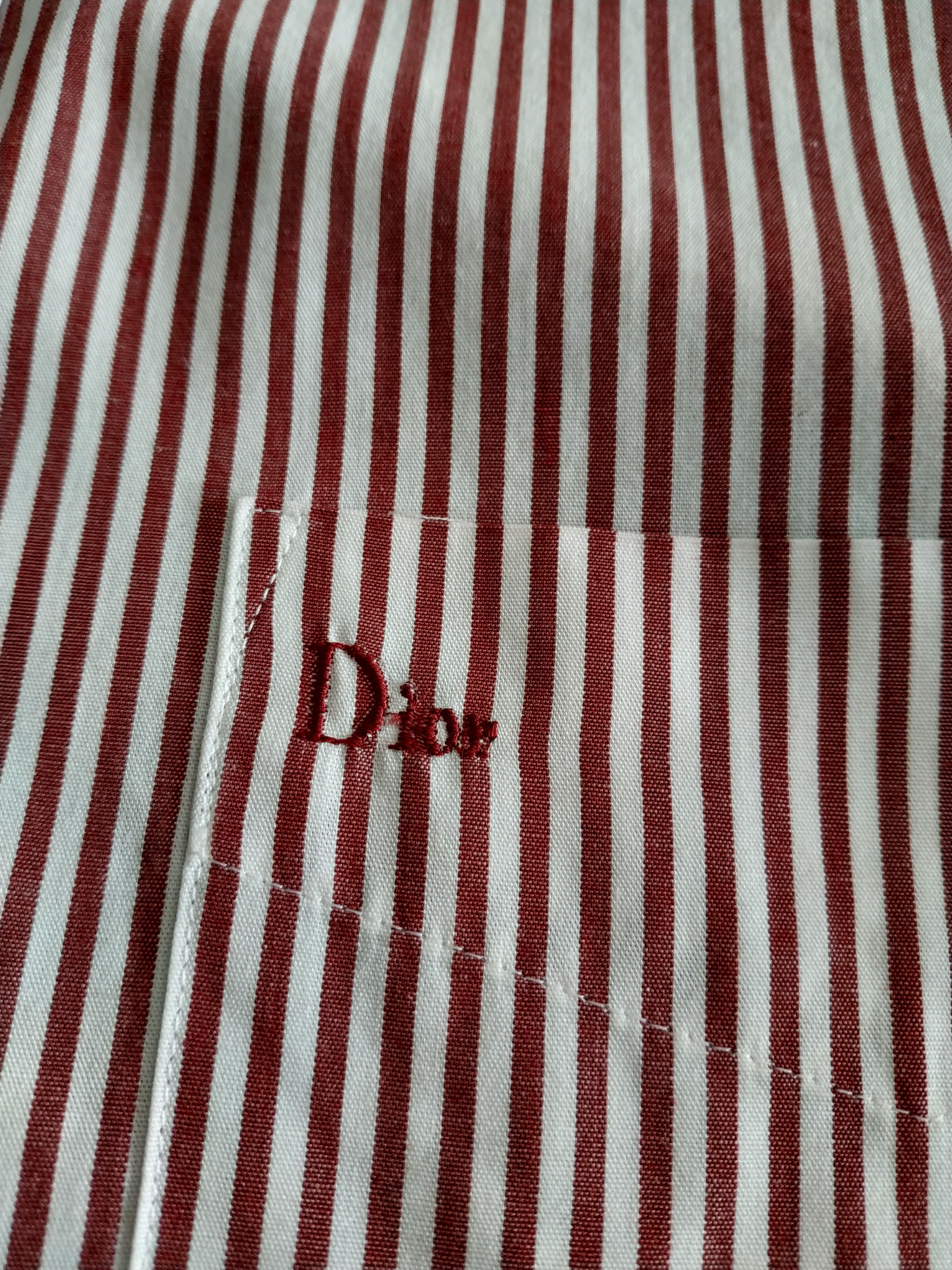 Dior Christian Dior Men's Button Up Striped Shirt, s. 39/40,LARGE Size US L / EU 52-54 / 3 - 6 Thumbnail