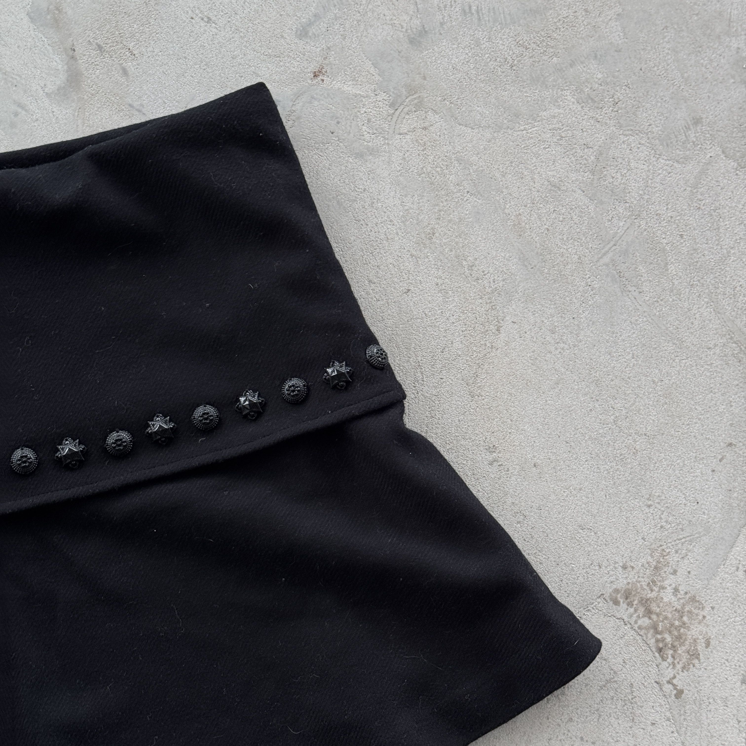 Burberry Burberry Merino Wool Cashmere Blend Mini Skirt Black Size 29" - 2 Thumbnail