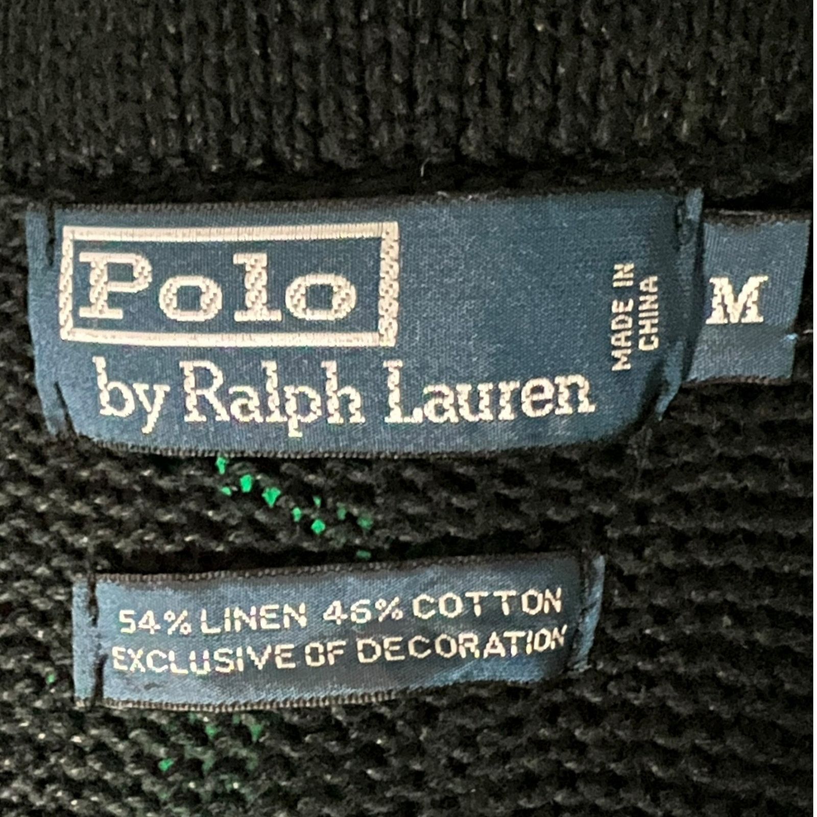 Polo Ralph Lauren Vintage Polo Ralph Lauren Men's Navy Linen Cowl Neck Sweater Size US M / EU 48-50 / 2 - 4 Thumbnail
