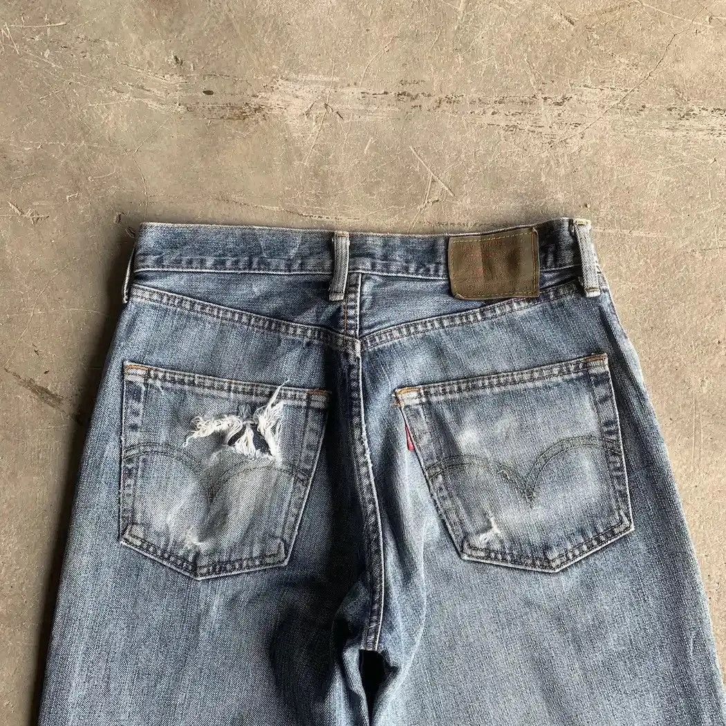 Levi's Vintage Clothing Levi’s 502 Distressed Denim Levis Jeans Trousers Pants Size US 28 / EU 44 - 9 Thumbnail