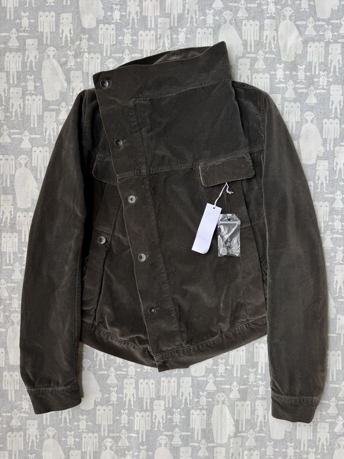 Rick Owens 2000's Velvet Cotton Trucker Jacket