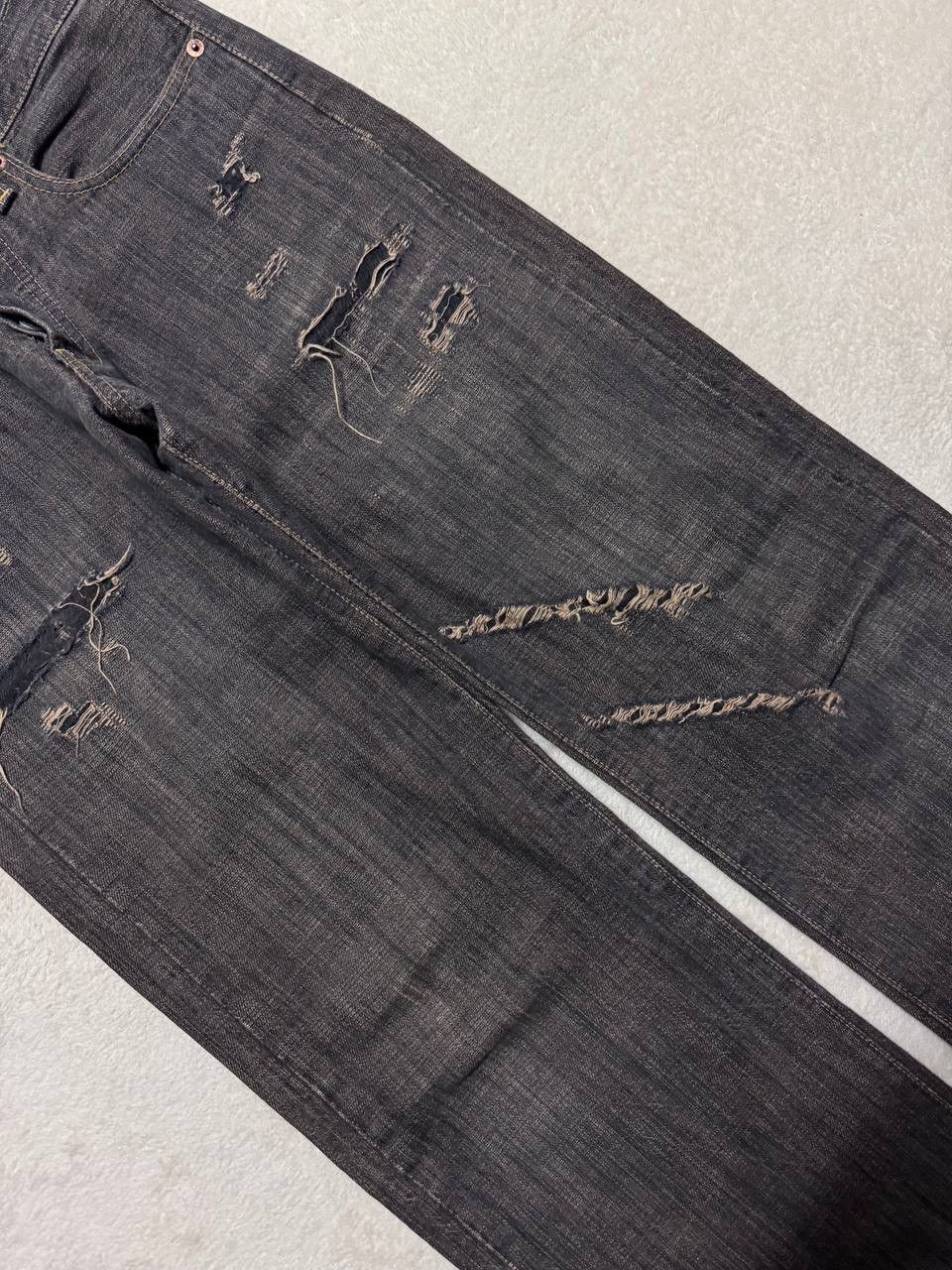 Japanese Brand INSANE 90s Japanese SICK Distressed Ripped Dark Mudwash Jean Size US 29 - 7 Thumbnail