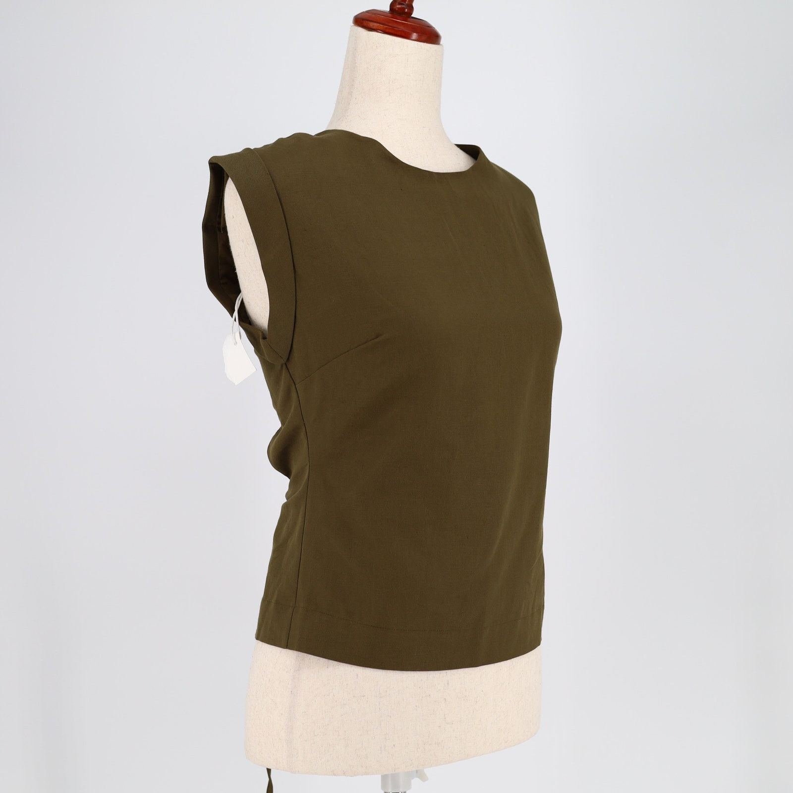 Frame Frame Women Green Linen Lace Back Sleeveless Top Size S Size S / US 4 / IT 40 - 4 Thumbnail