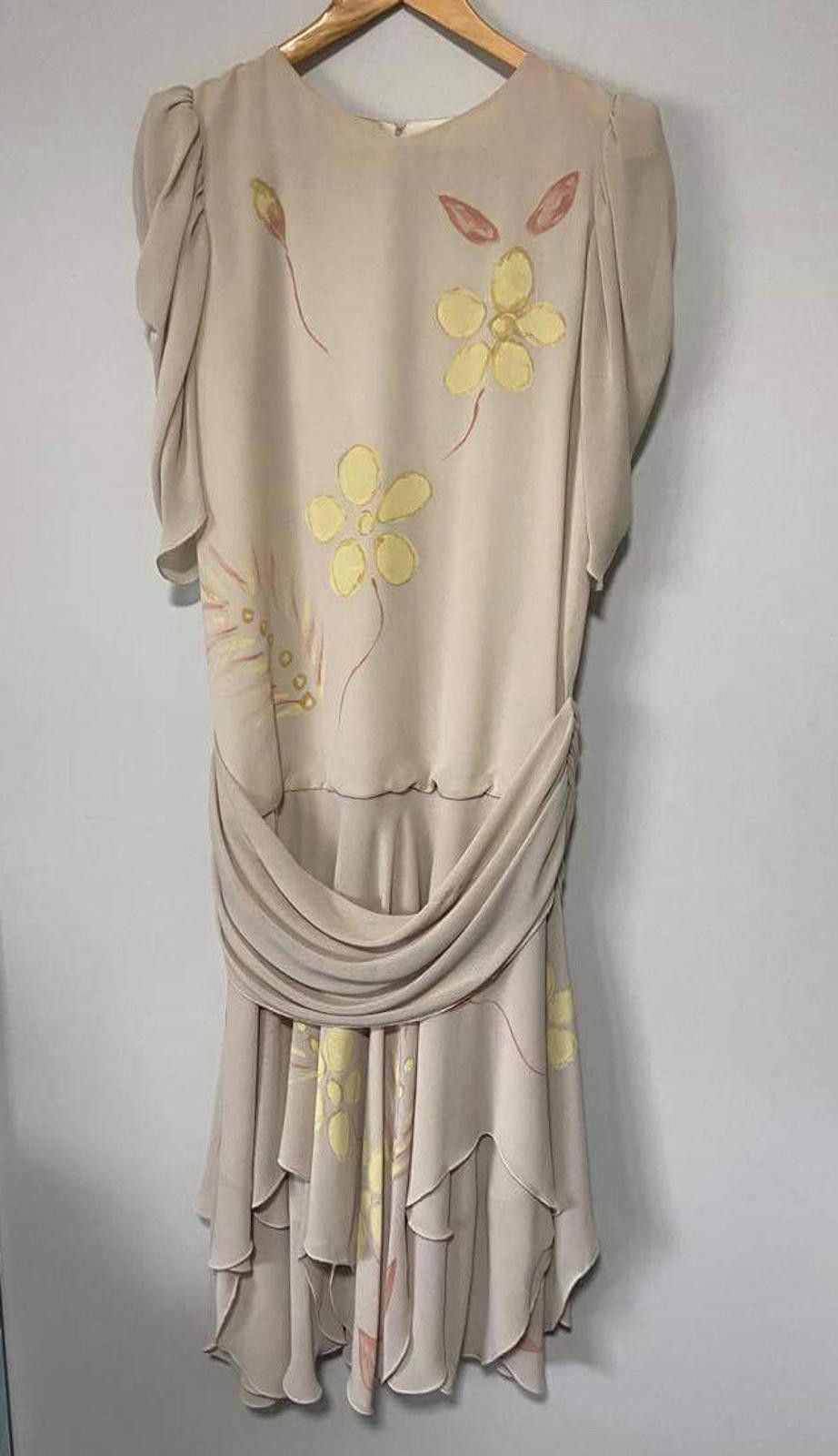 Other Vintage 80’s Dress Floral 1980’s Drop Waist - Size AU/UK 16 Size XL / US 12-14 / IT 48-50 - 1 Thumbnail