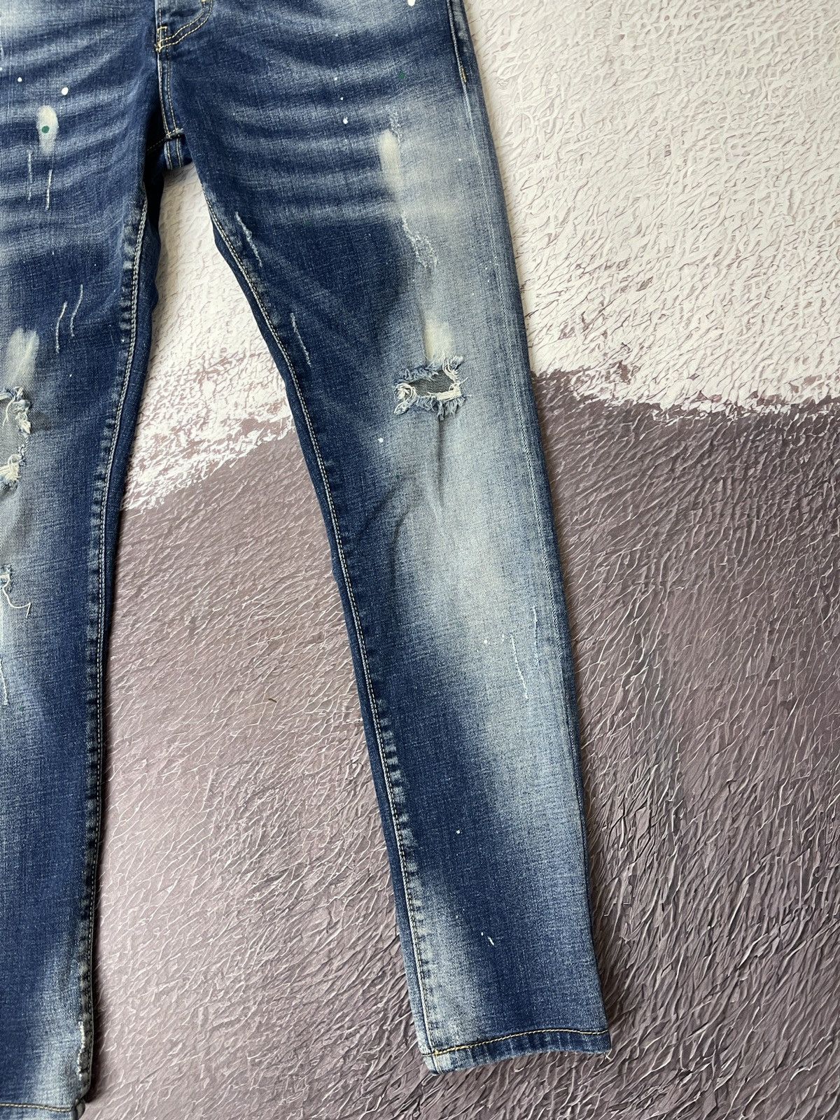 Dsquared2 Dsquared2 blue faded paint distressed punk revolution jeans Size US 32 / EU 48 - 5 Thumbnail