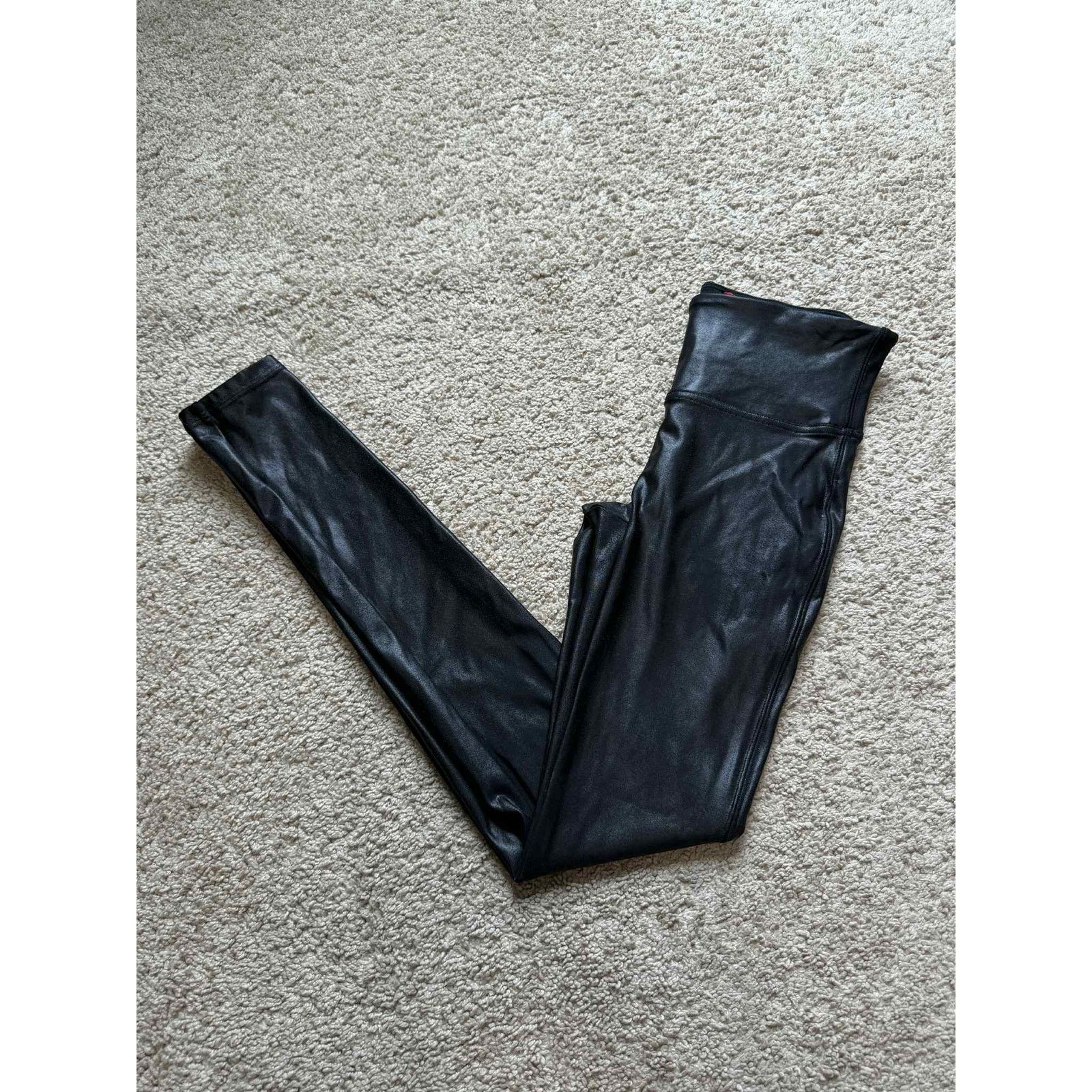 Spanx Spanx Faux Leather Moto Biker Leggings Black Women's Small Size 24" / US 00 / IT 34 - 2 Thumbnail