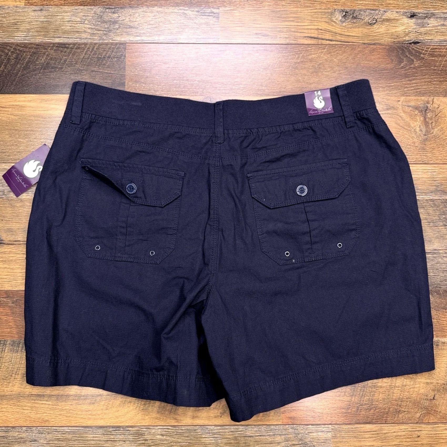 Gloria Vanderbilt gloria vanderbilt shorts womens 14 midnight affair elastic waist high rise new blue solid 14 womens shorts Size 36" / US 14 / IT 50 - 2 Thumbnail